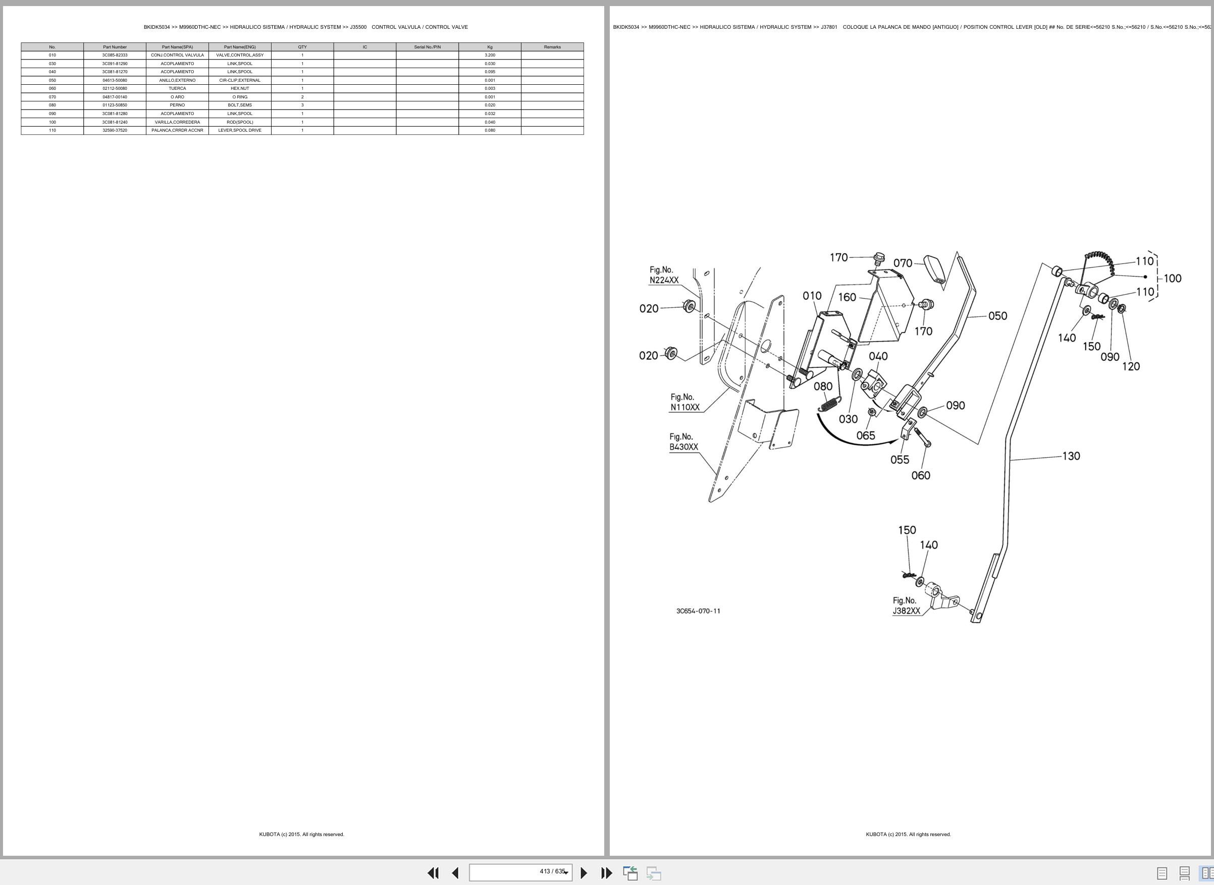 Kubota Tractor M9960DTHC NEC Spare Parts Catalog EN ES (3)