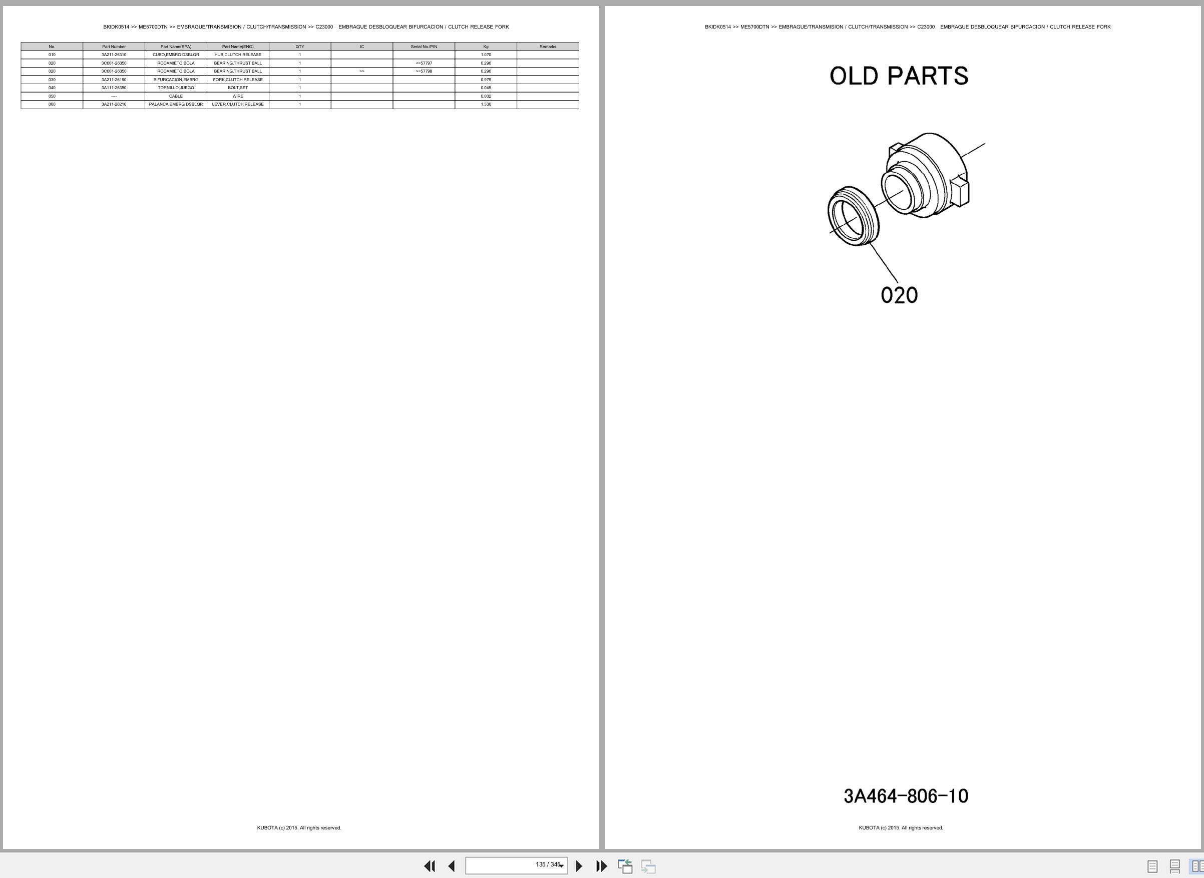 Kubota Tractor ME5700DTN Spare Parts Catalog EN ES (2)