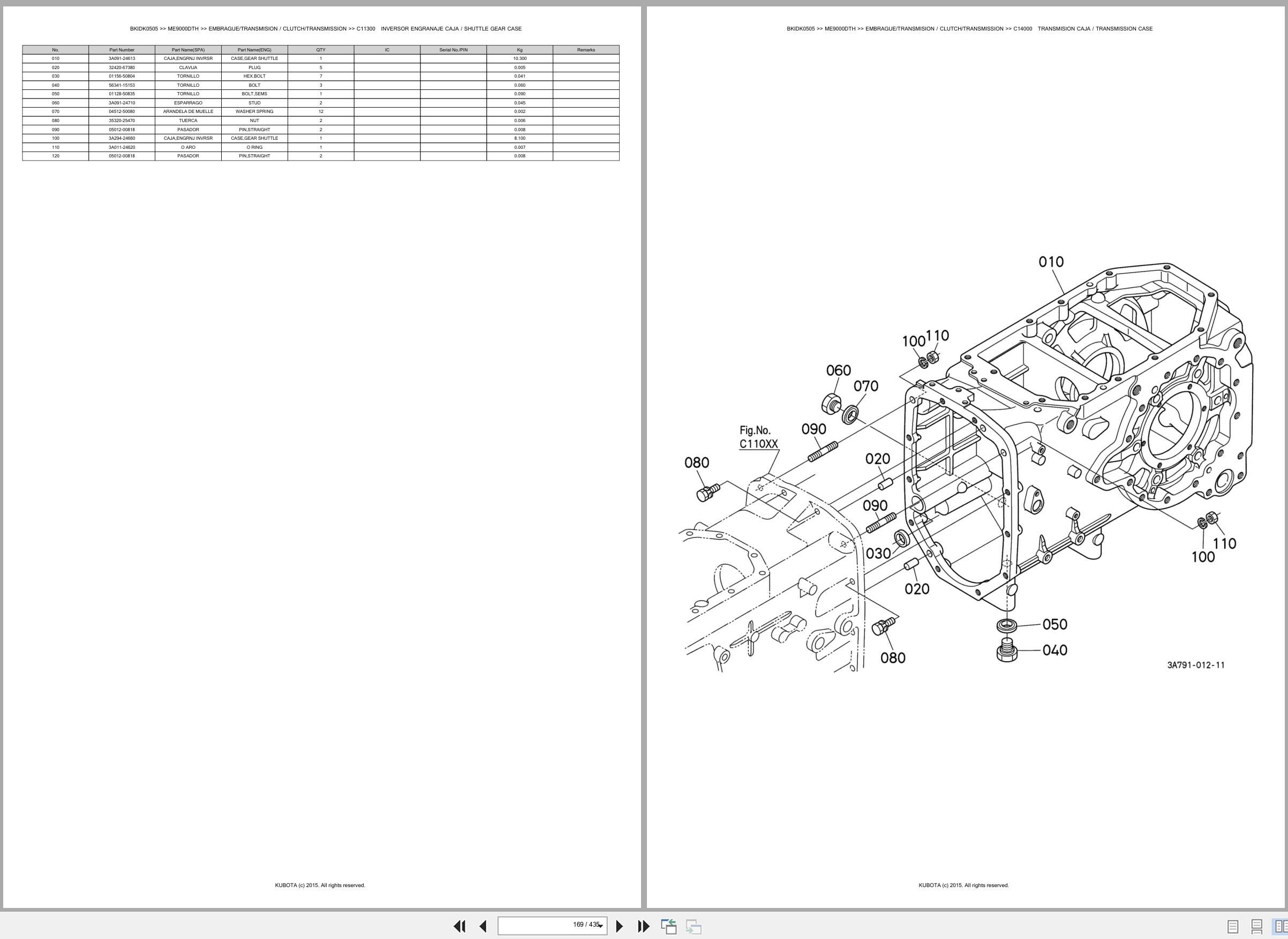 Kubota Tractor ME9000DTH Spare Parts Catalog EN ES (2)