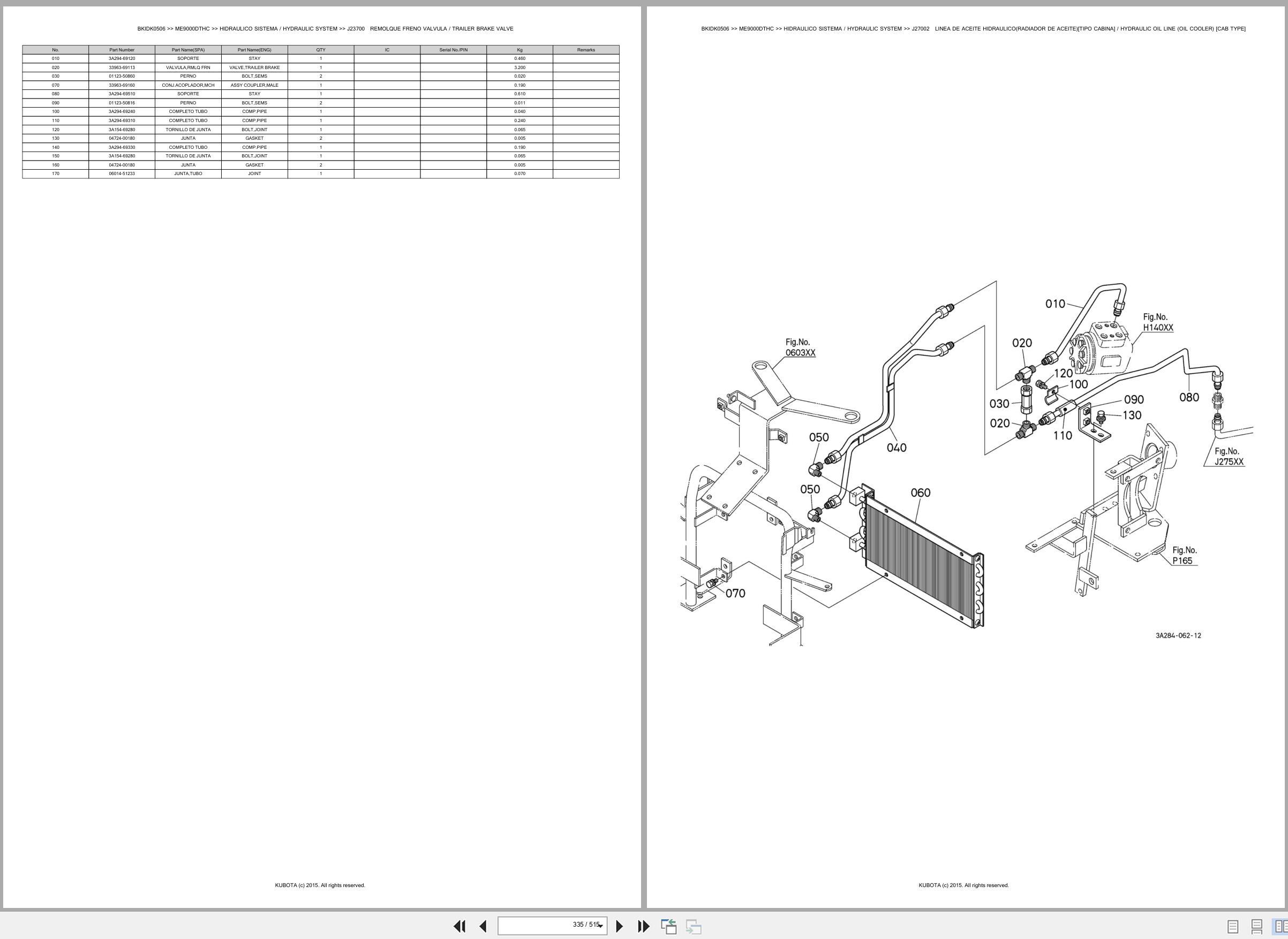 Kubota Tractor ME9000DTHC Spare Parts Catalog EN ES (3)