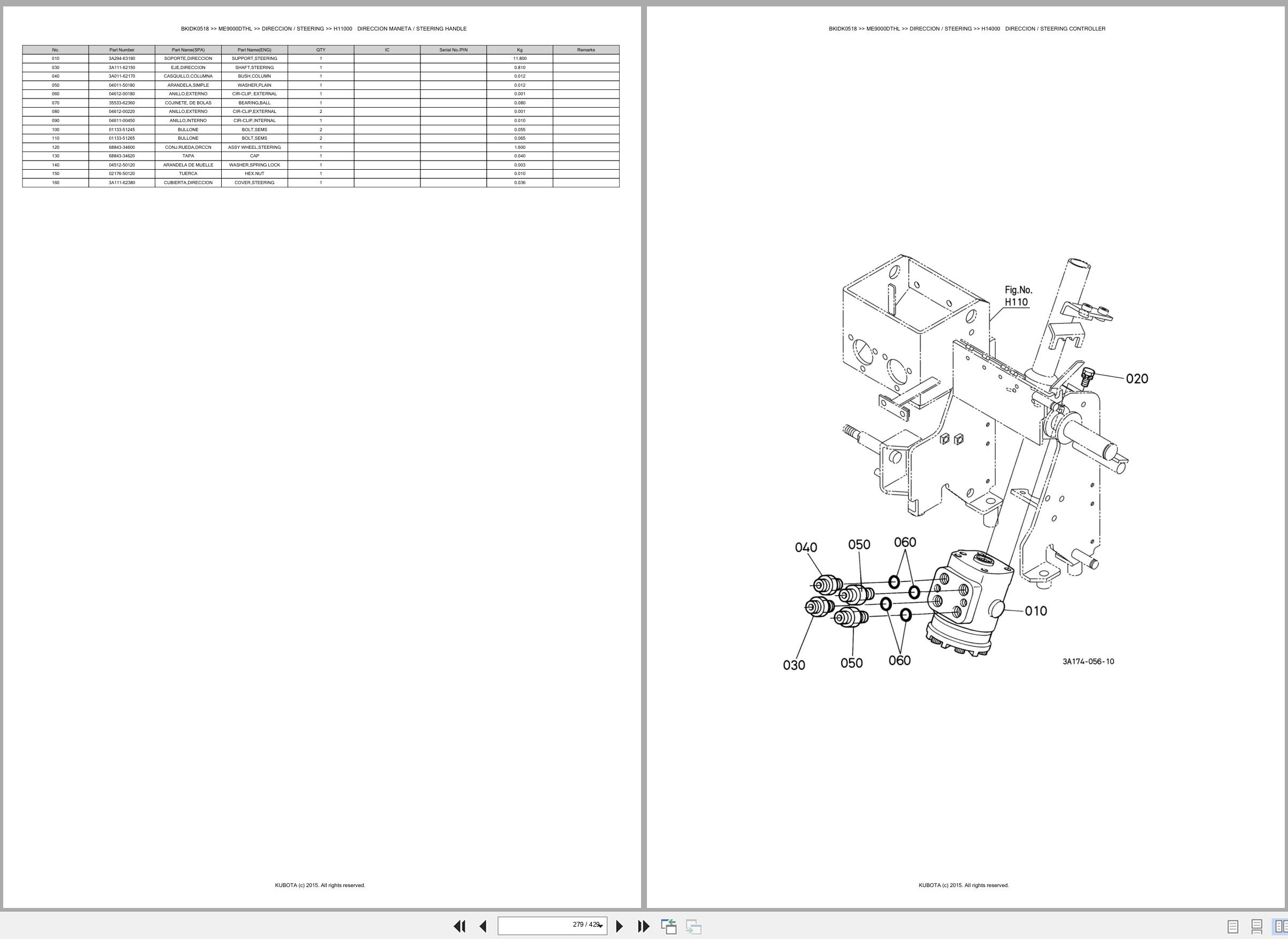 Kubota Tractor ME9000DTHL Spare Parts Catalog EN ES (3)