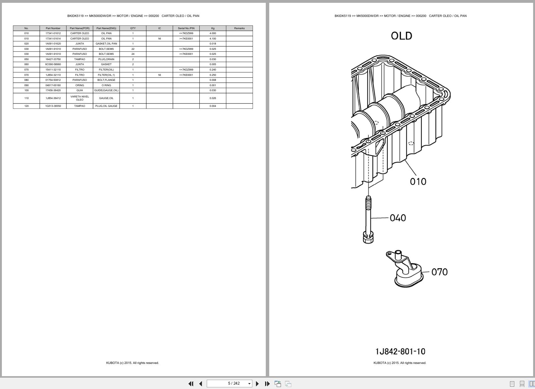 Kubota Tractor MK5000DW MK5000DR Spare Parts Catalog EN PT (3)