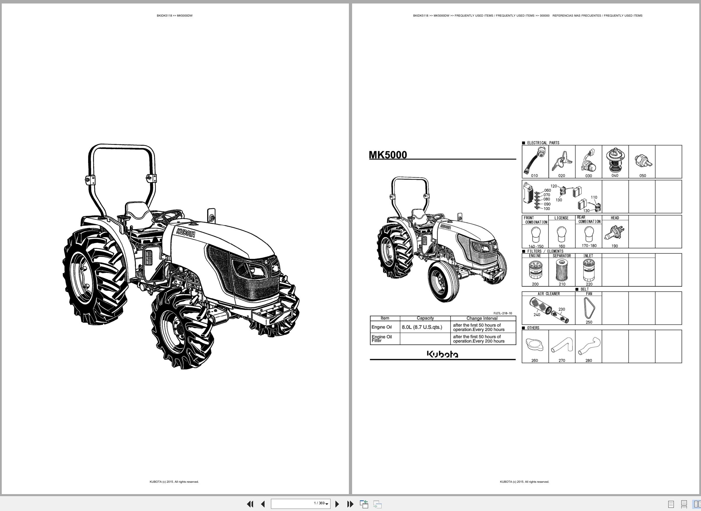 Kubota Tractor MK5000DW Spare Parts Catalog EN ES (1)