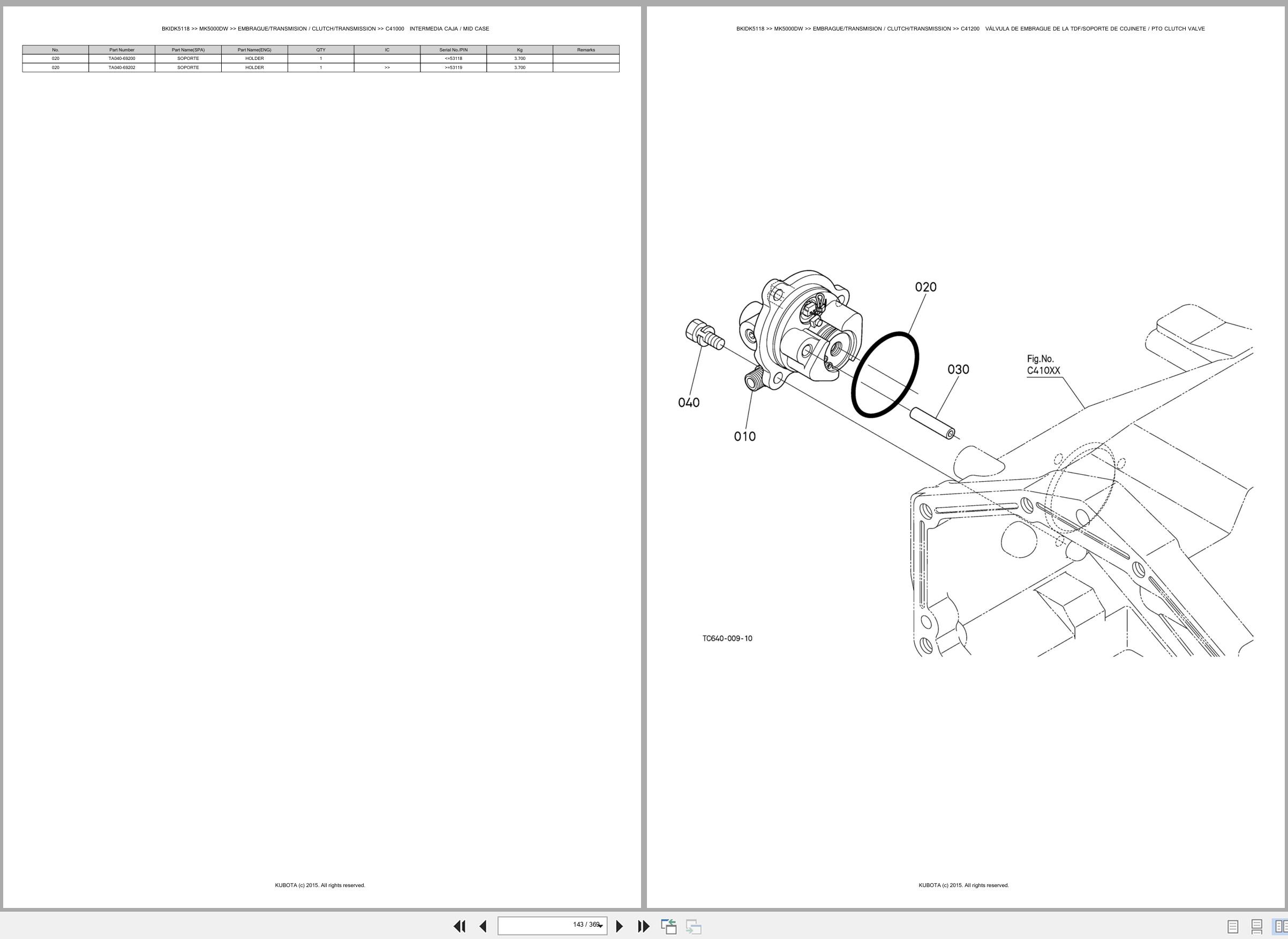 Kubota Tractor MK5000DW Spare Parts Catalog EN ES (2)