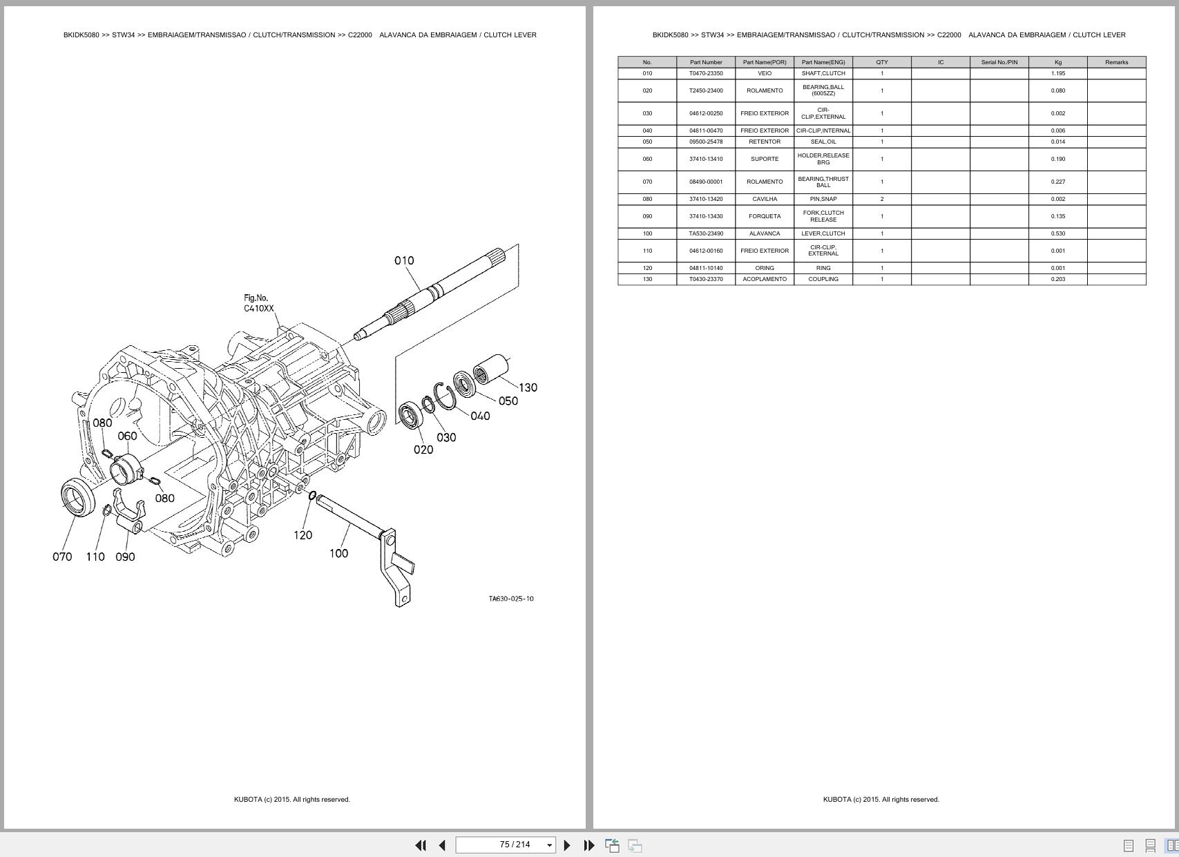 Kubota Tractor STW34 Spare Parts Catalog EN PT (2)