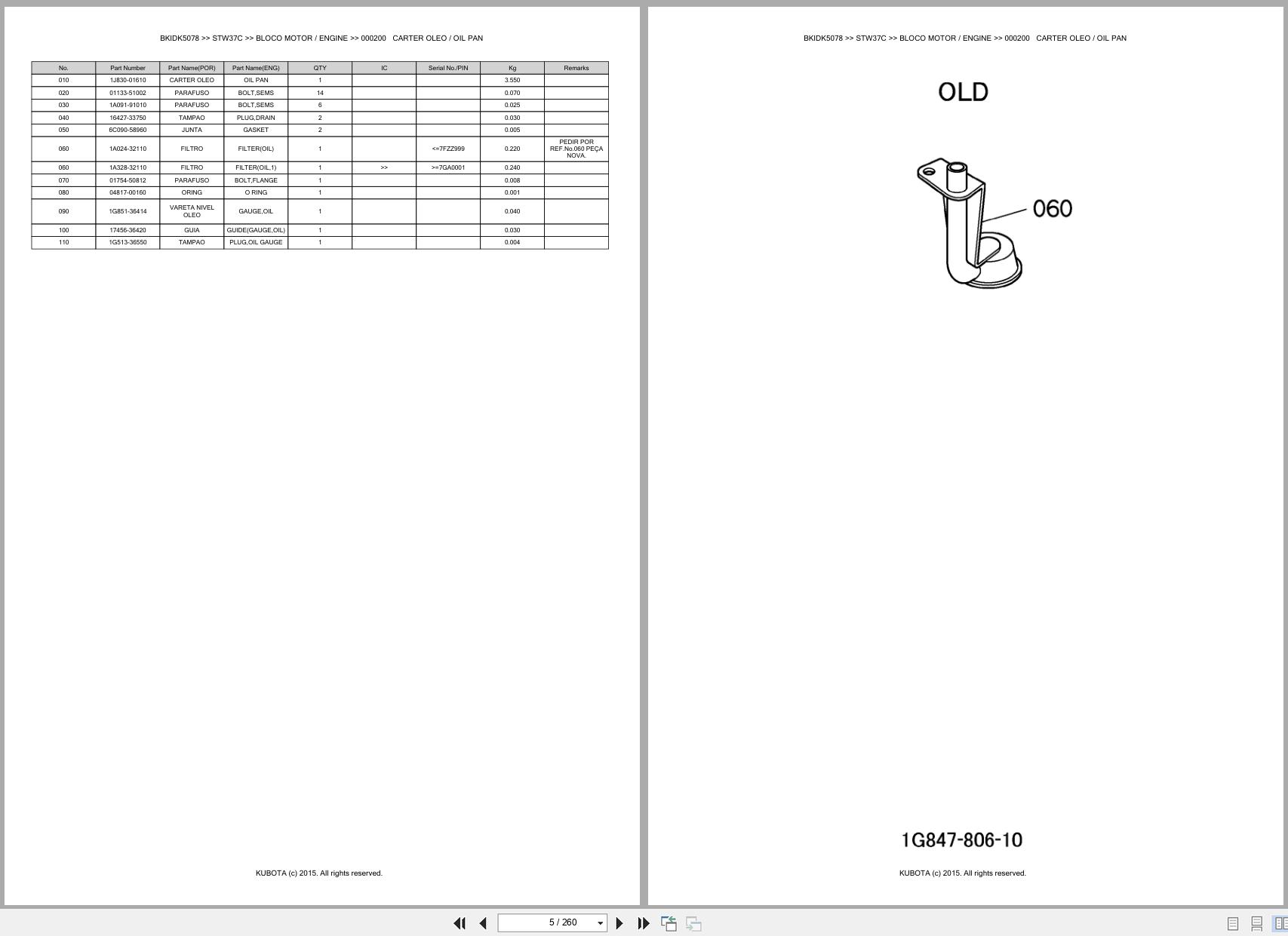 Kubota Tractor STW37C Spare Parts Catalog EN PT (3)
