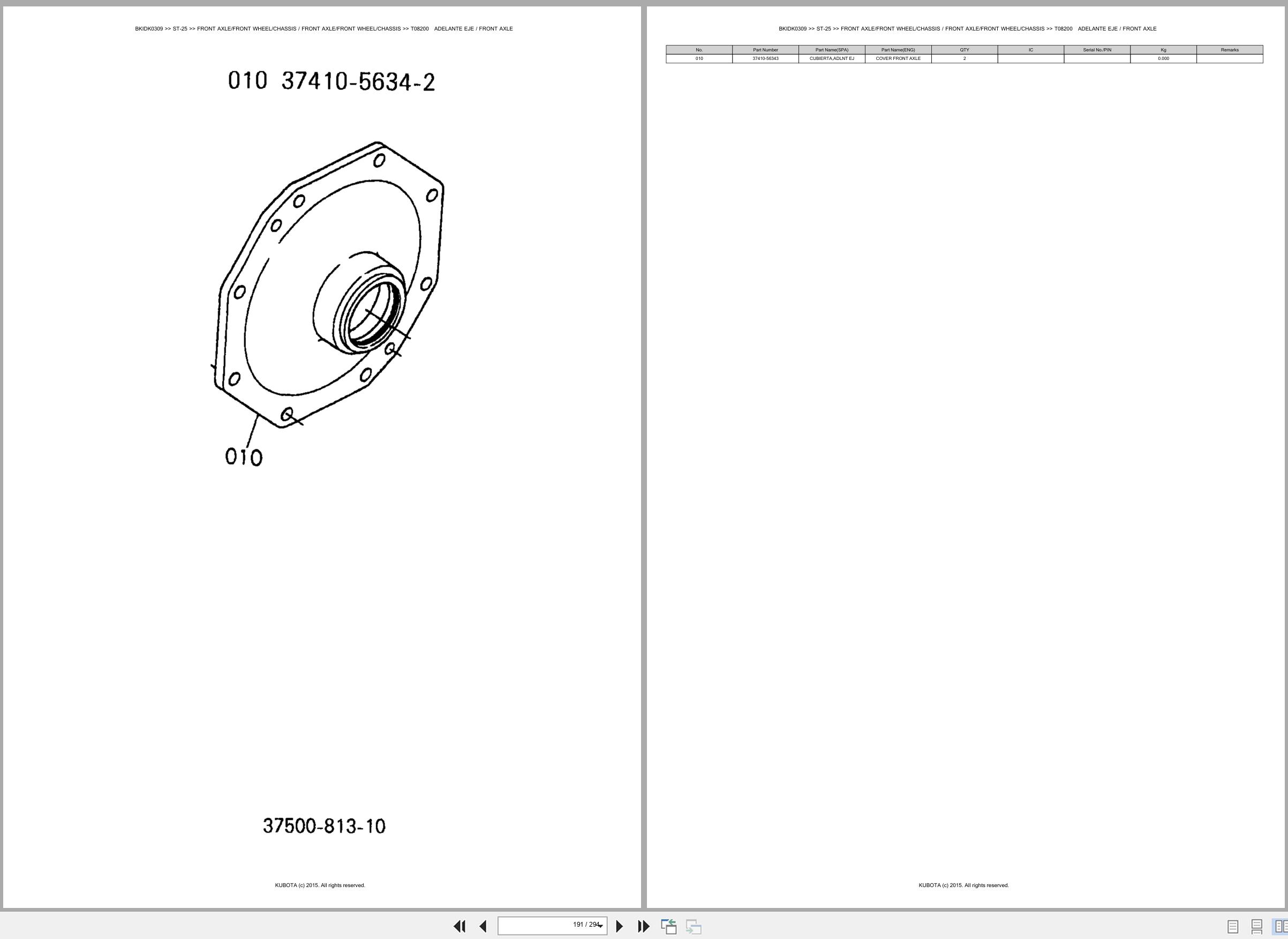 Kubota Tractors ST 25 Spare Parts Catalog EN ES (3)