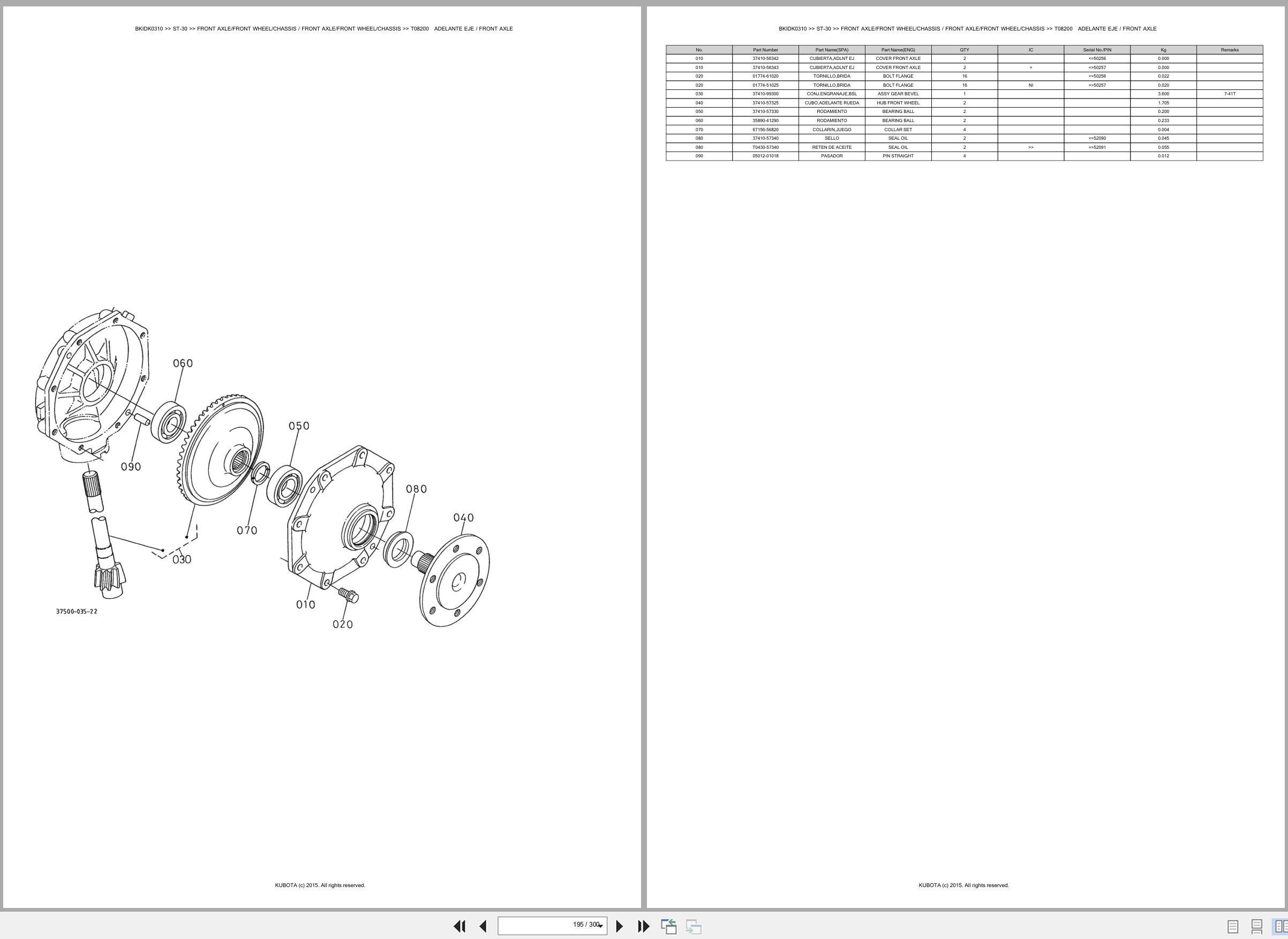 Kubota Tractors ST 30 Spare Parts Catalog EN ES (3)