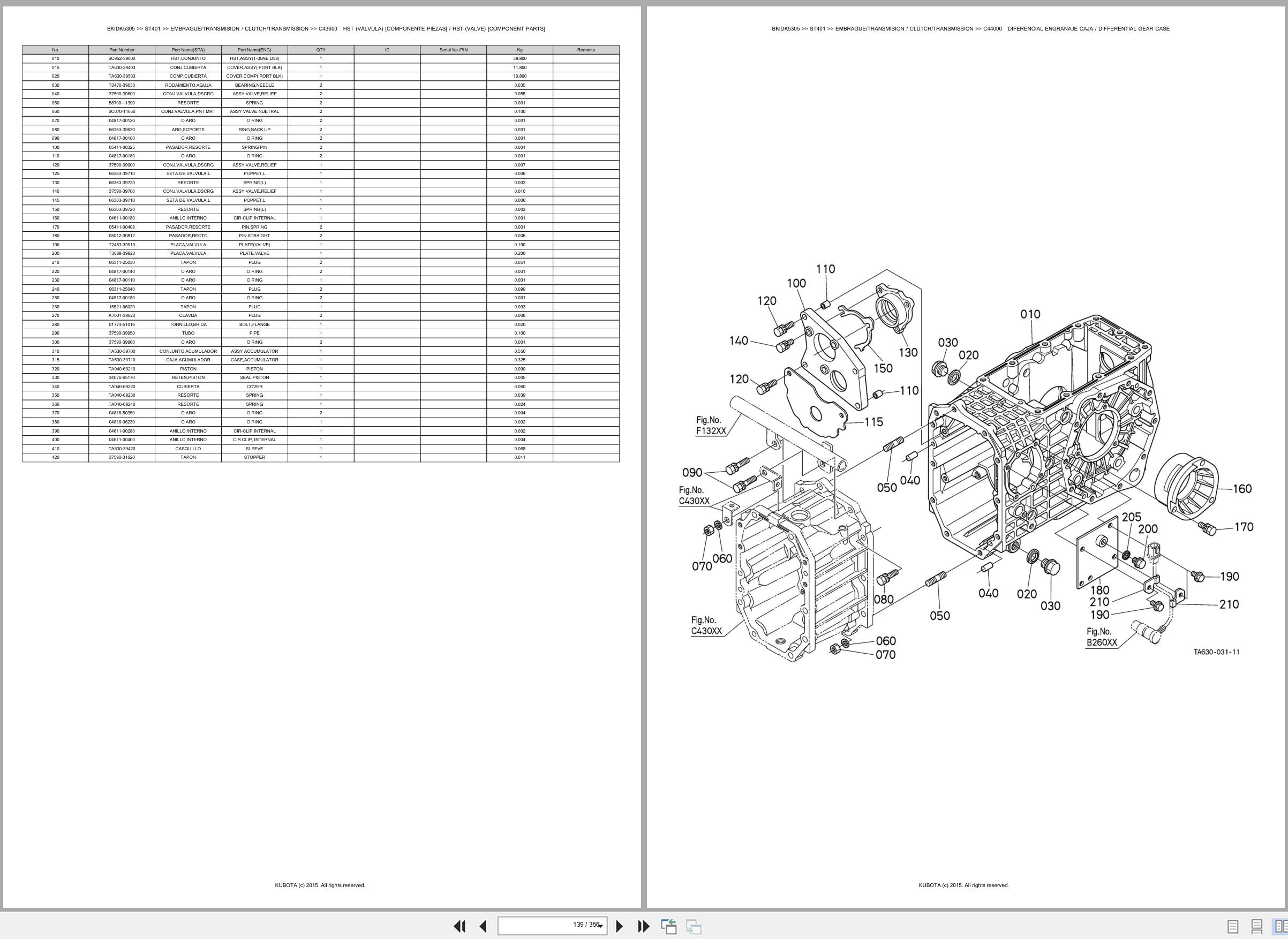 Kubota Tractors ST401 Spare Parts Catalog EN ES (2)