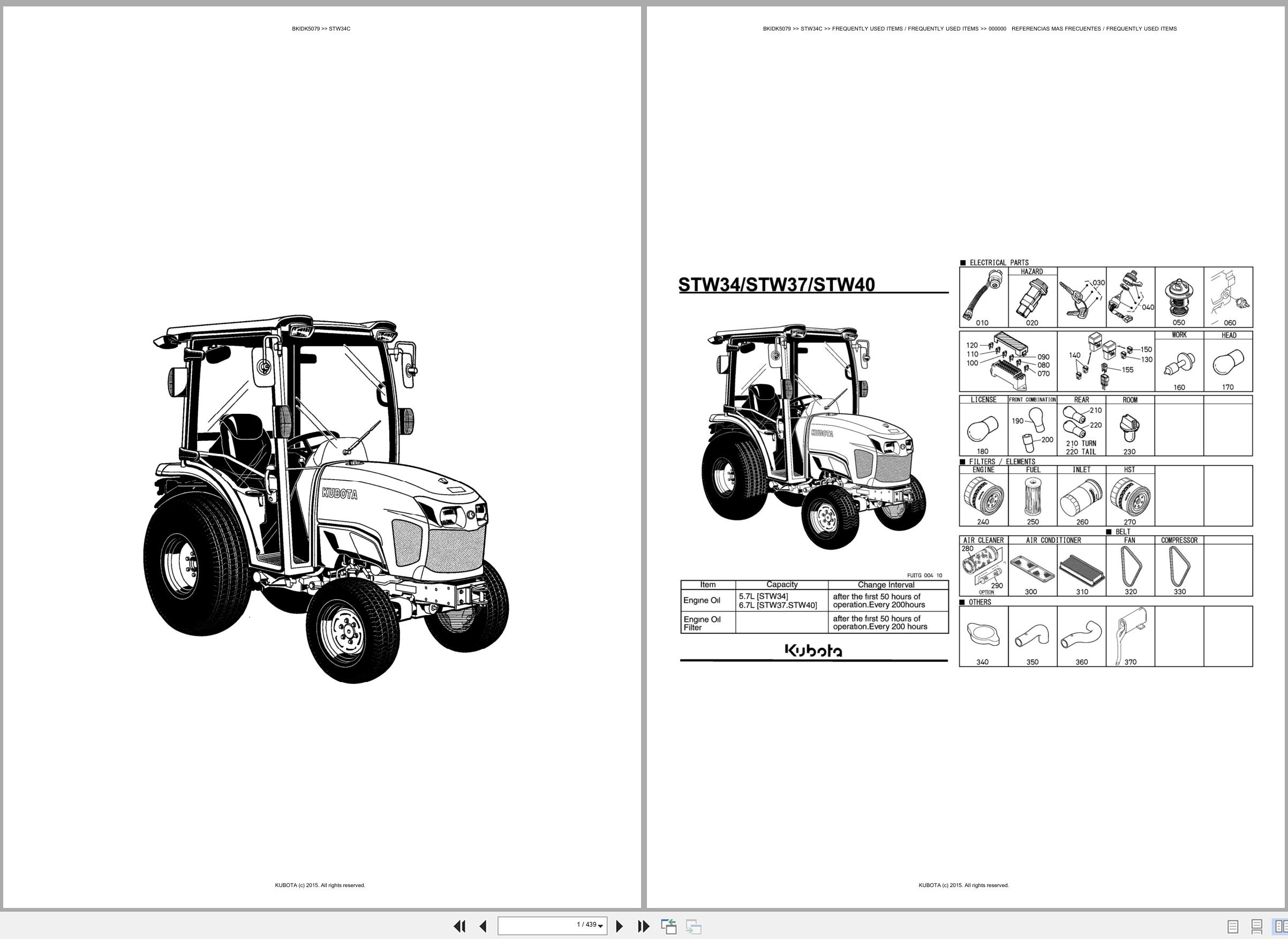Kubota Tractors STW34C Spare Parts Catalog EN ES (1)