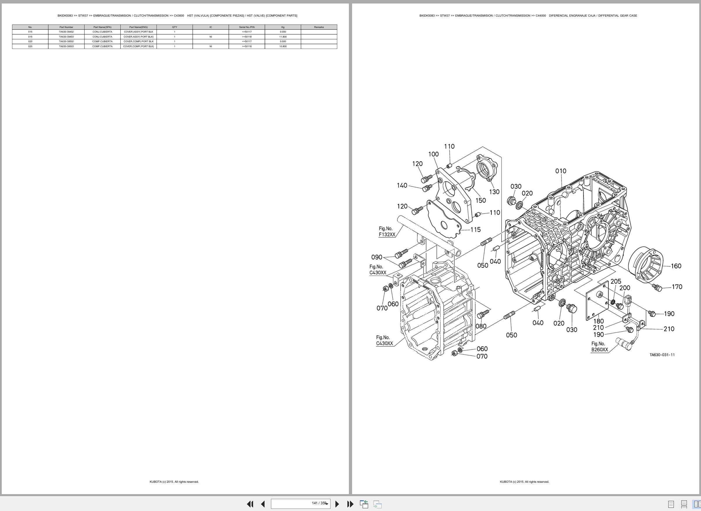 Kubota Tractors STW37 Spare Parts Catalog EN ES (2)