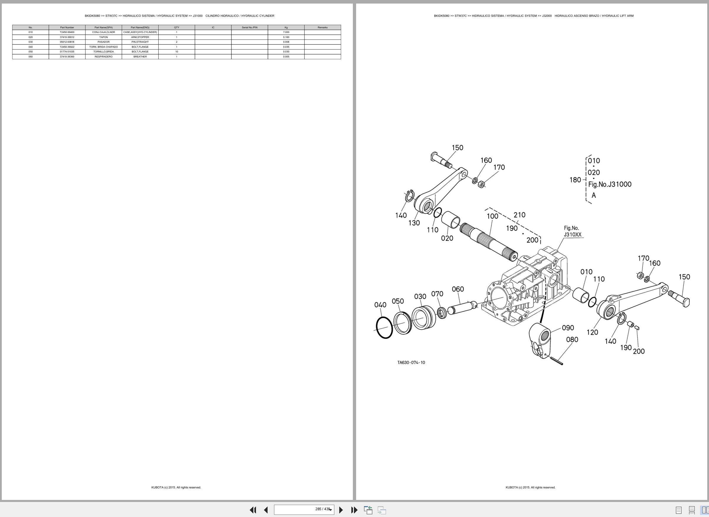 Kubota Tractors STW37C Spare Parts Catalog EN ES (3)