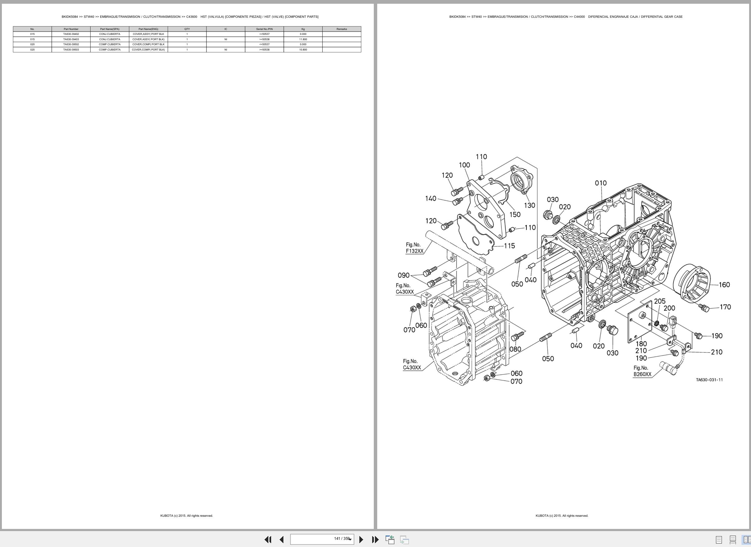 Kubota Tractors STW40 Spare Parts Catalog EN ES (2)