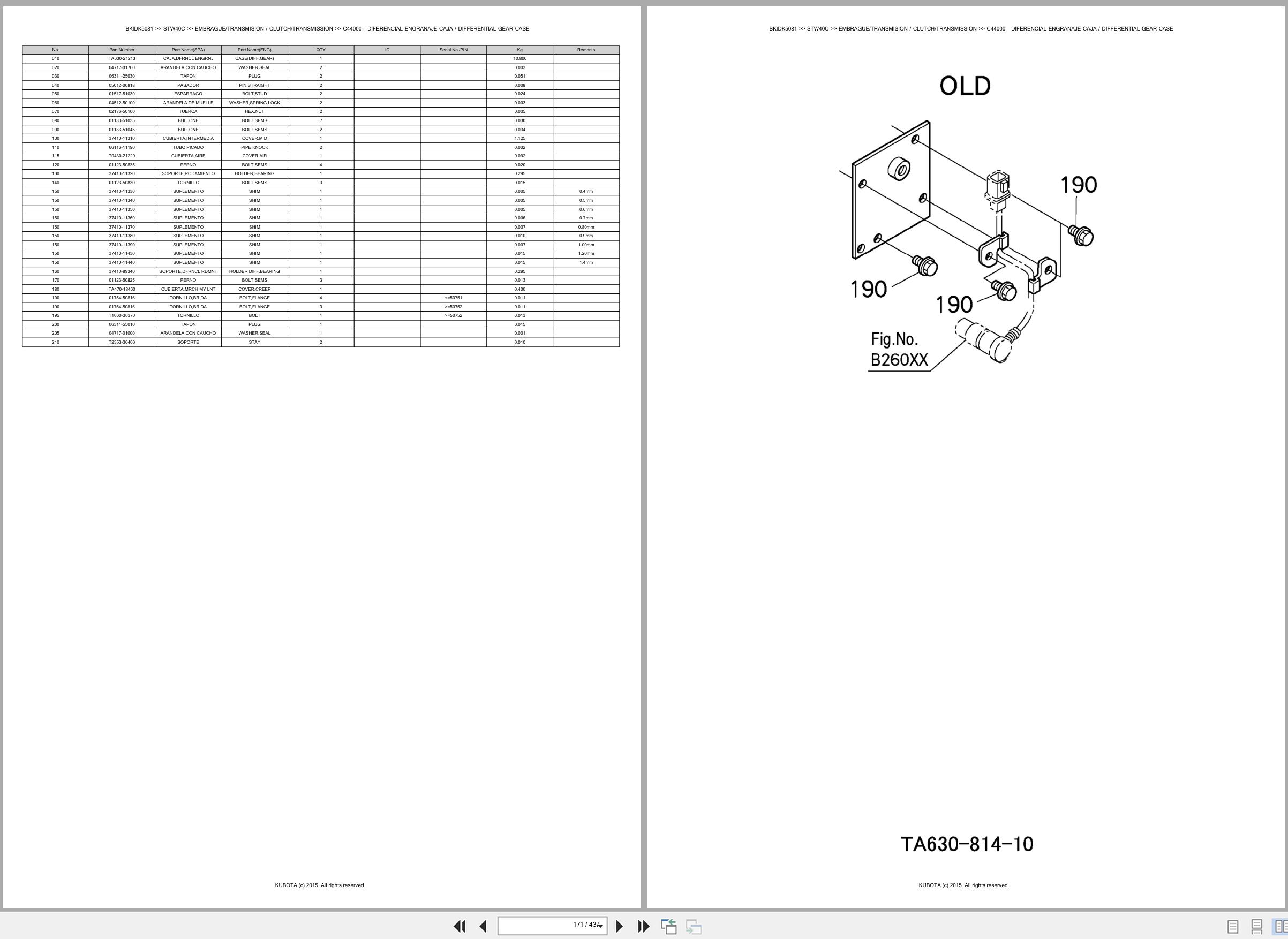 Kubota Tractors STW40C Spare Parts Catalog EN ES (2)