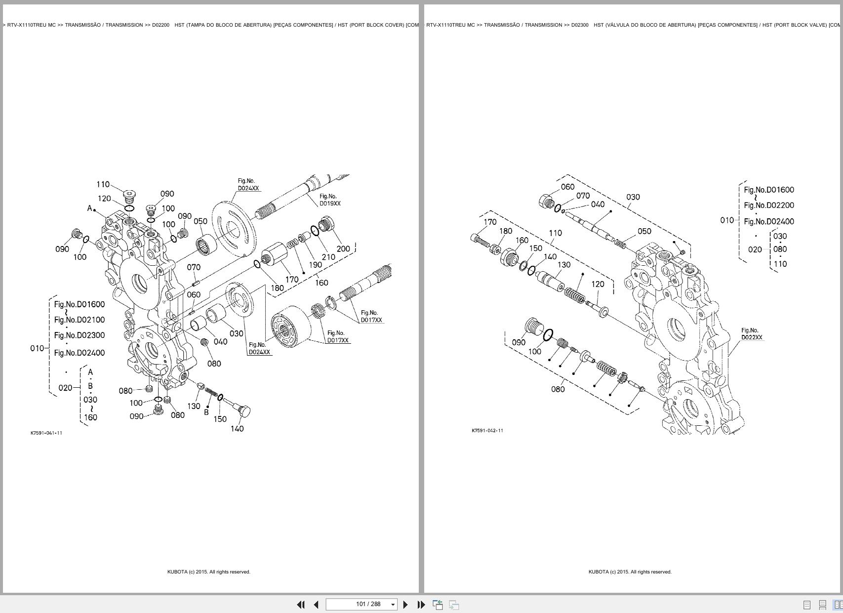Kubota Utility Vehicle RTV X1110TREU MC Spare Parts Catalog EN PT (2)
