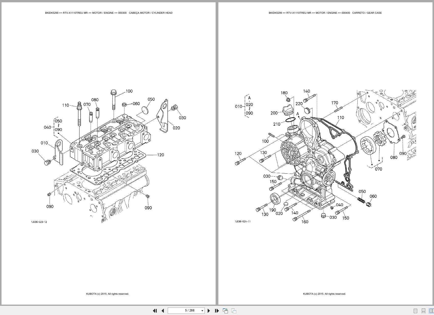Kubota Utility Vehicle RTV X1110TREU MR Spare Parts Catalog EN PT (3)