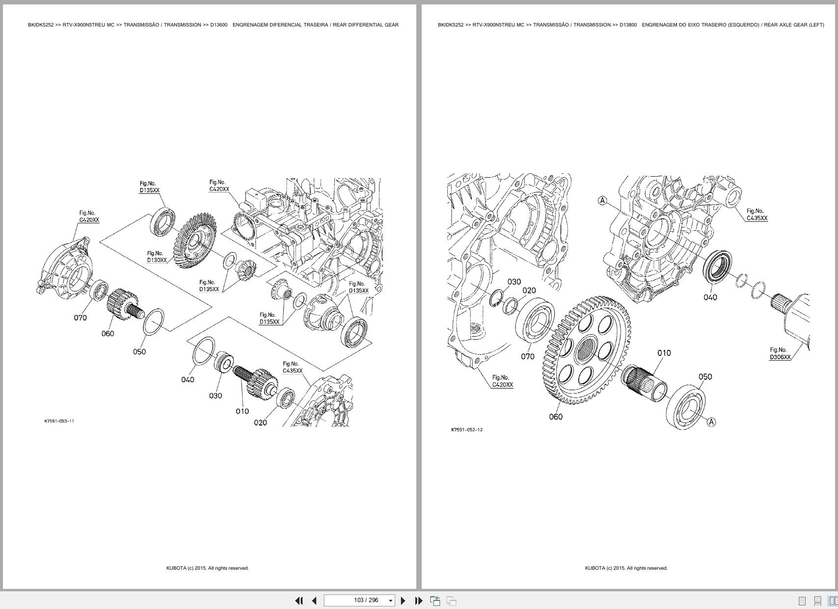 Kubota Utility Vehicle RTV X900N5TREU MC Spare Parts Catalog EN PT (2)