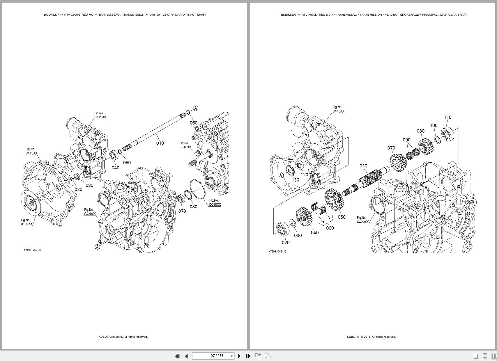 Kubota Utility Vehicle RTV X900NTREU MC Spare Parts Catalog EN PT (2)