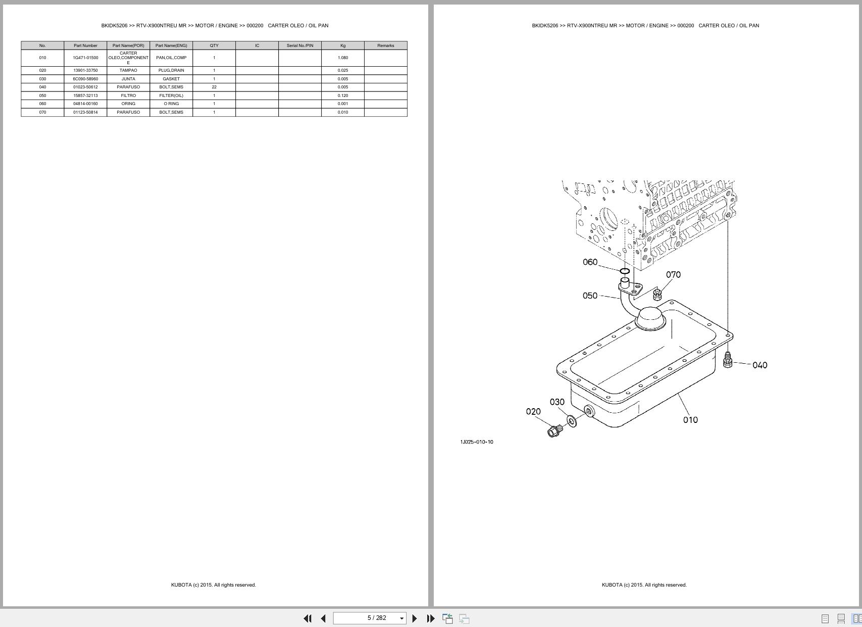 Kubota Utility Vehicle RTV X900NTREU MR Spare Parts Catalog EN PT (3)