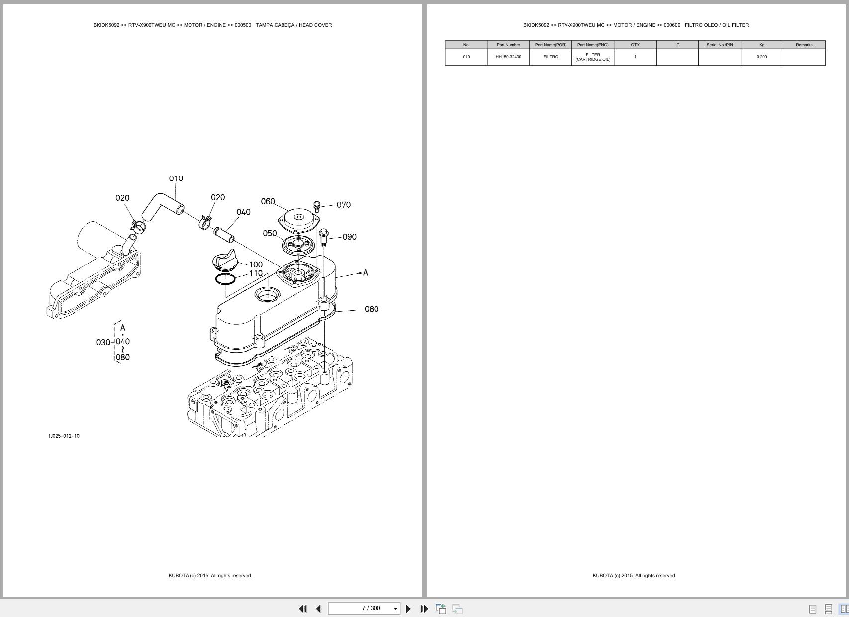 Kubota Utility Vehicle RTV X900TWEU MC Spare Parts Catalog EN PT (3)