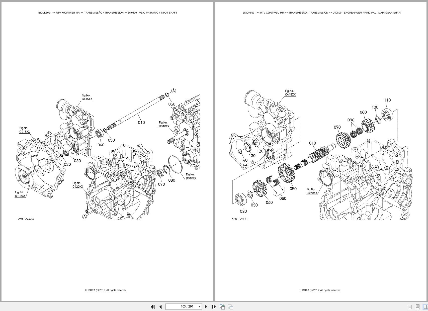 Kubota Utility Vehicle RTV X900TWEU MR Spare Parts Catalog EN PT (2)