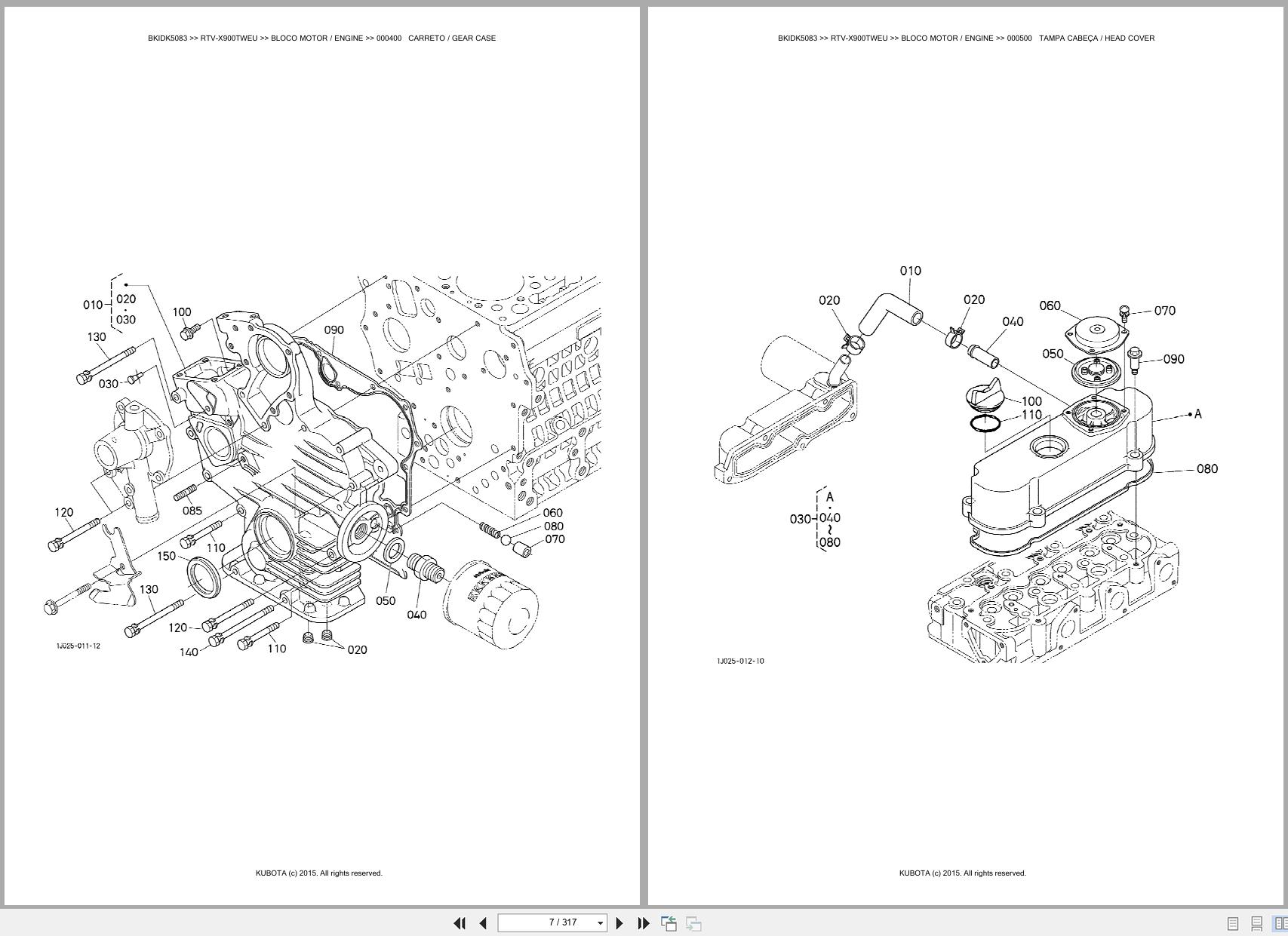 Kubota Utility Vehicle RTV X900TWEU Spare Parts Catalog EN PT (3)