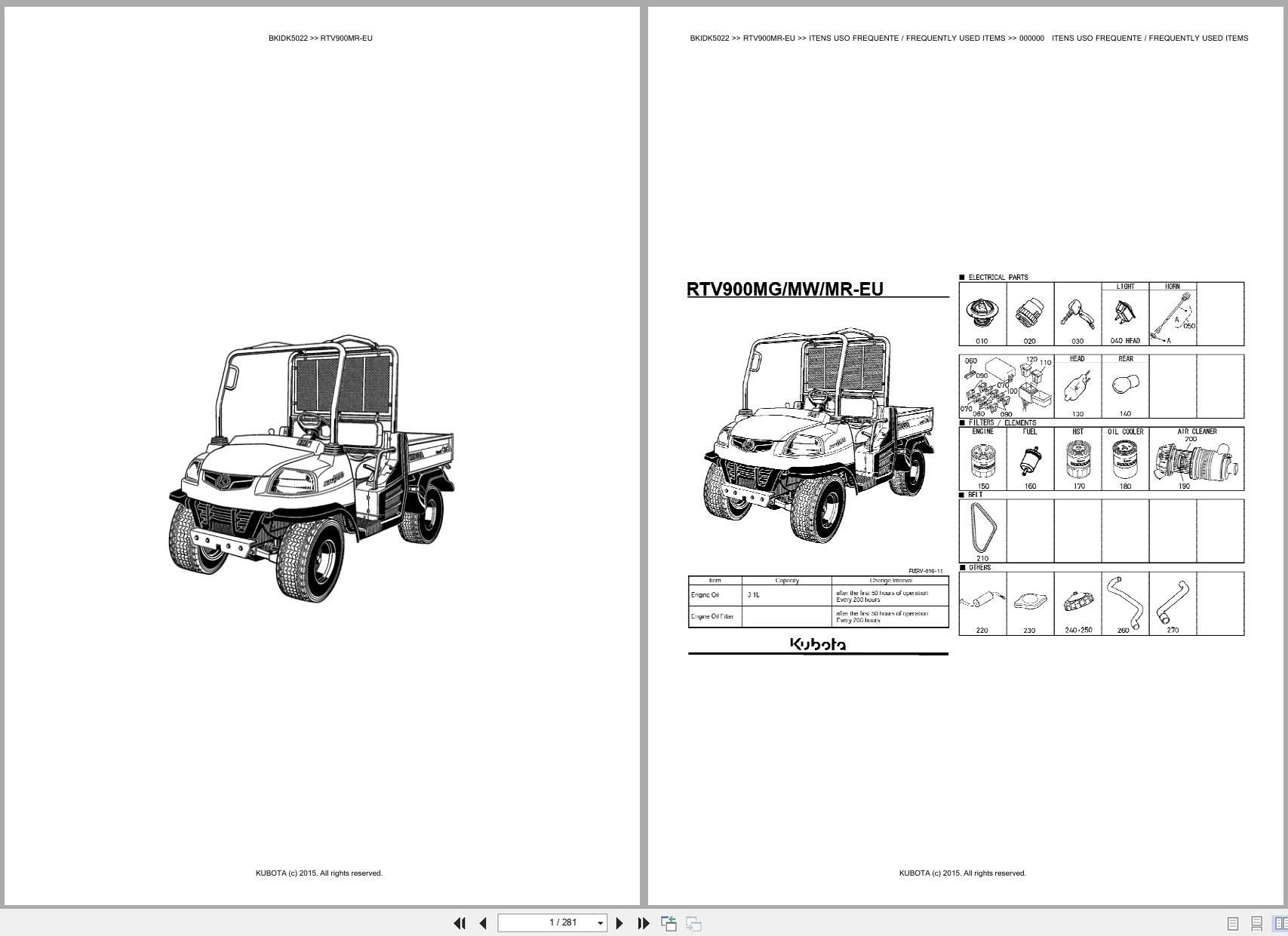 Kubota Utility Vehicle RTV900MR EU Spare Parts Catalog EN PT (1)