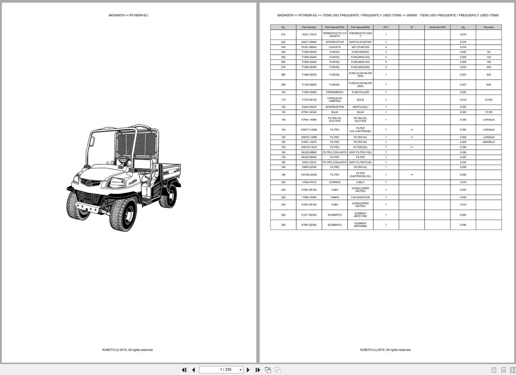 Kubota Utility Vehicle RTV900R EU Spare Parts Catalog EN PT (1)