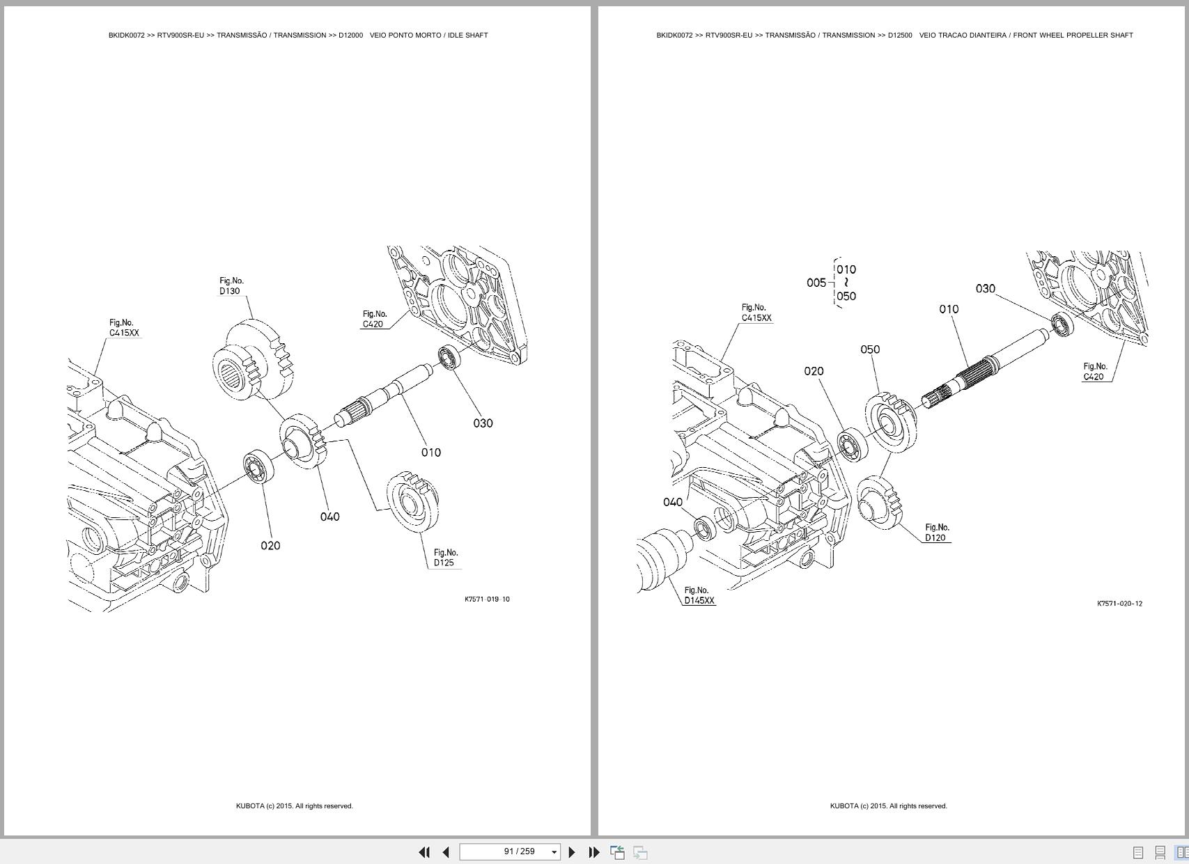 Kubota Utility Vehicle RTV900SR EU Spare Parts Catalog EN PT (2)