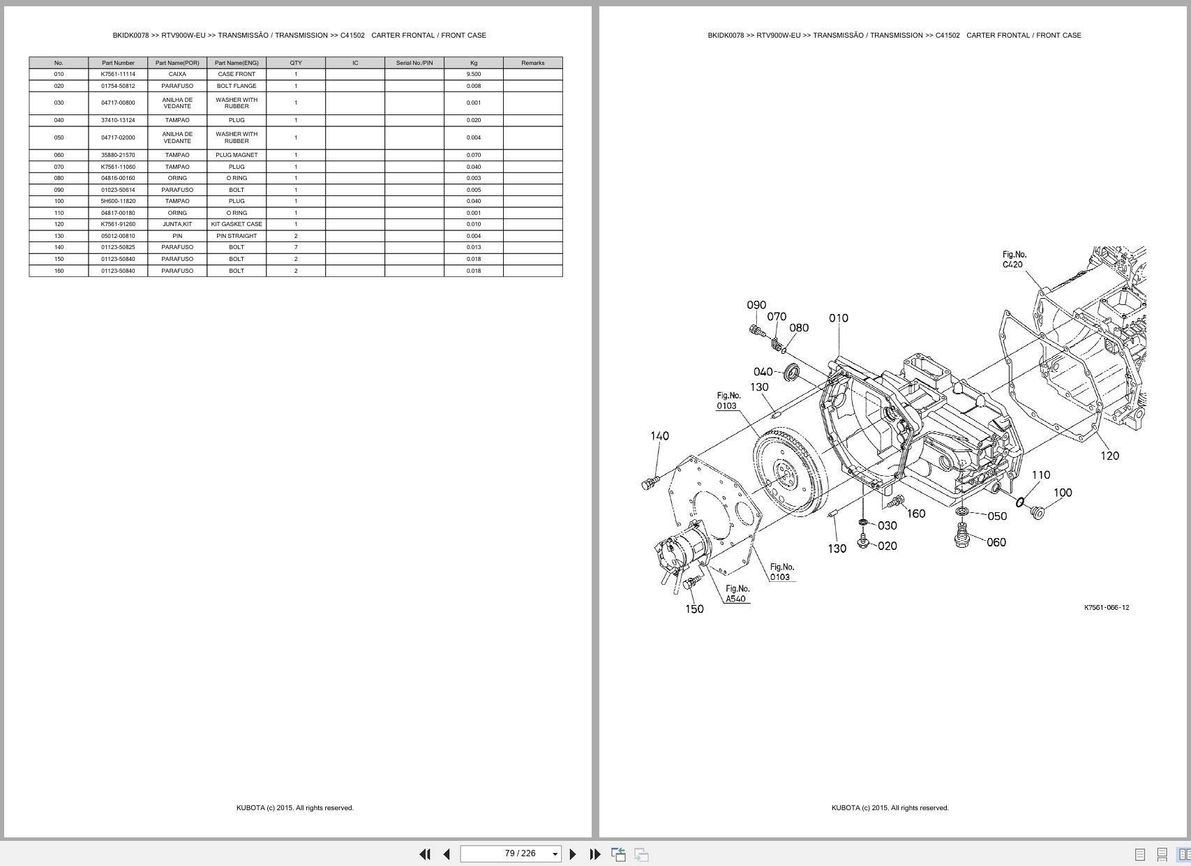 Kubota Utility Vehicle RTV900W EU Spare Parts Catalog EN PT (2)