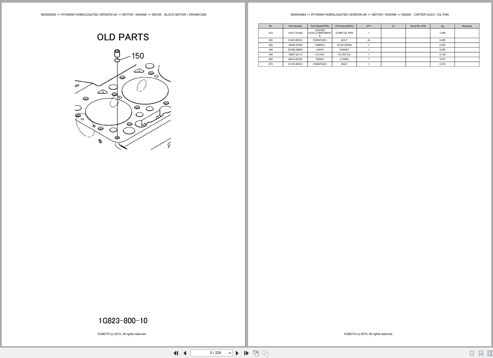 Kubota Utility Vehicle RTV900W Homologated Verion UK Spare Parts Catalog EN PT (3)