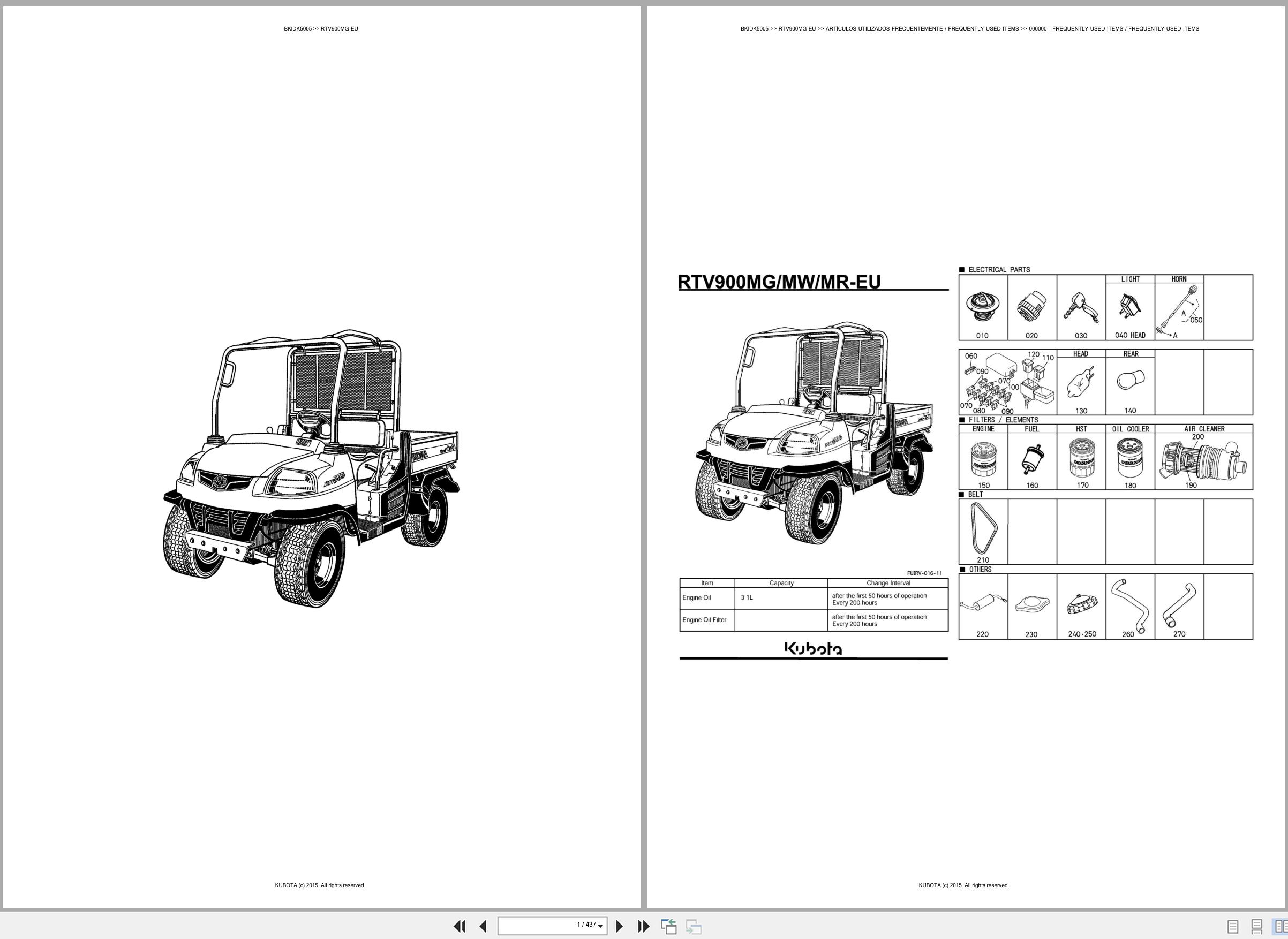 Kubota Utility Vehicles RTV900MG EU Spare Parts Catalog EN ES (1)