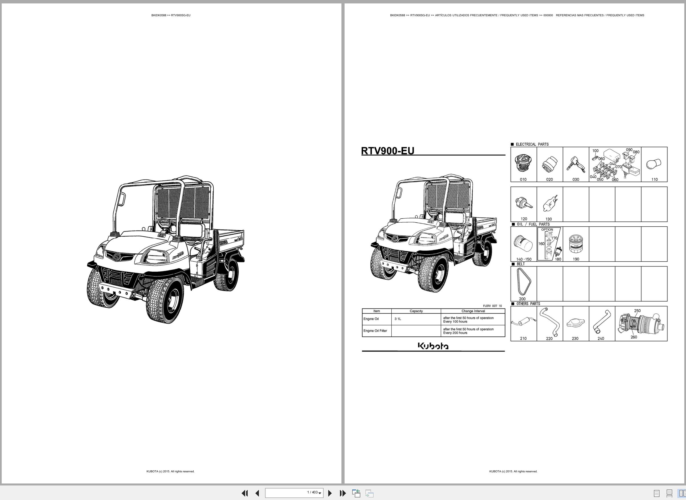 Kubota Utility Vehicles RTV900SG EU Spare Parts Catalog EN ES (1)