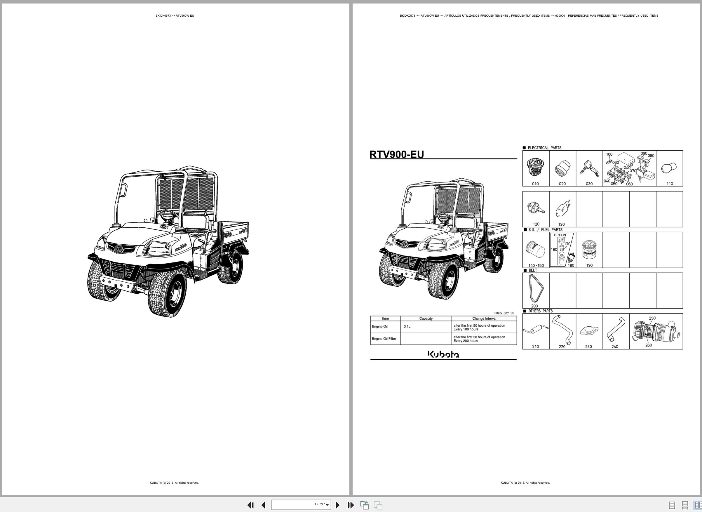 Kubota Utility Vehicles RTV900W EU Spare Parts Catalog EN ES (1)
