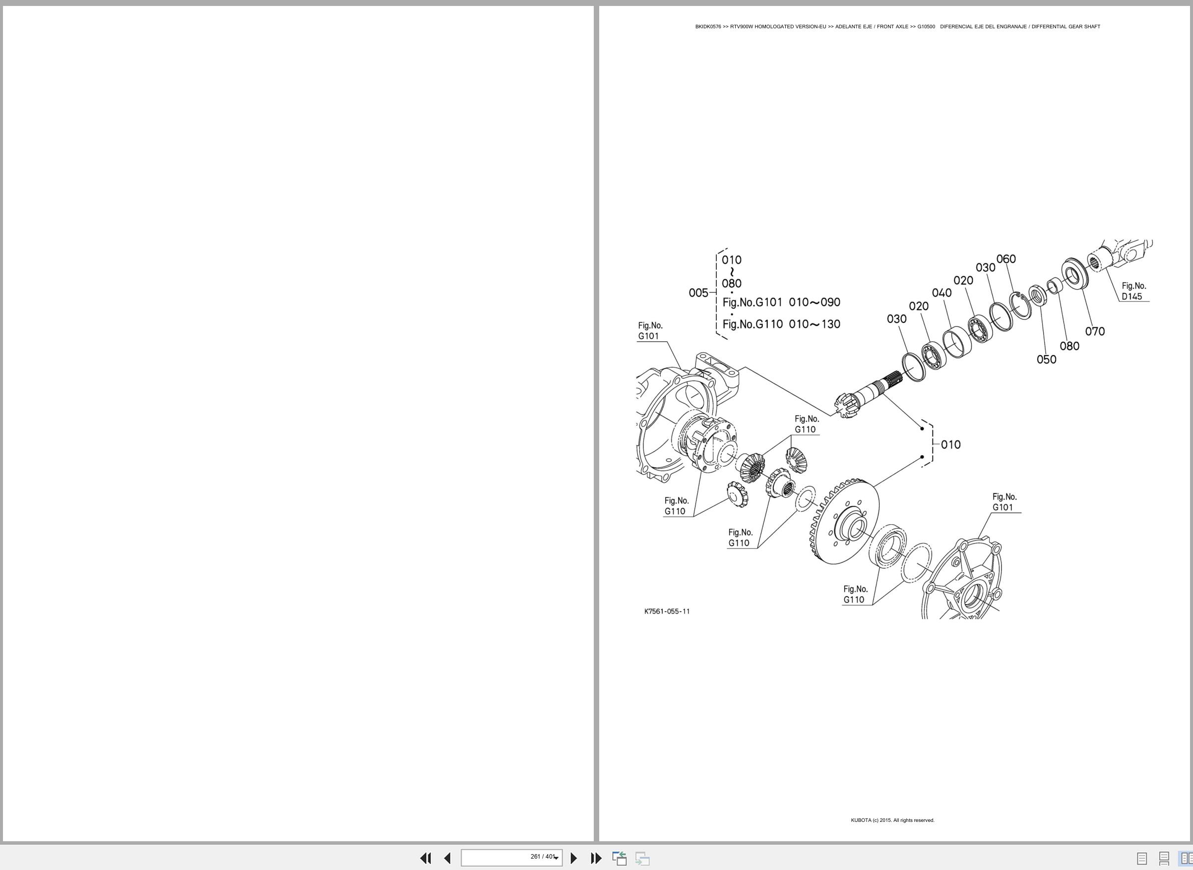 Kubota Utility Vehicles RTV900W Homologated Version EU Spare Parts Catalog EN ES (3)