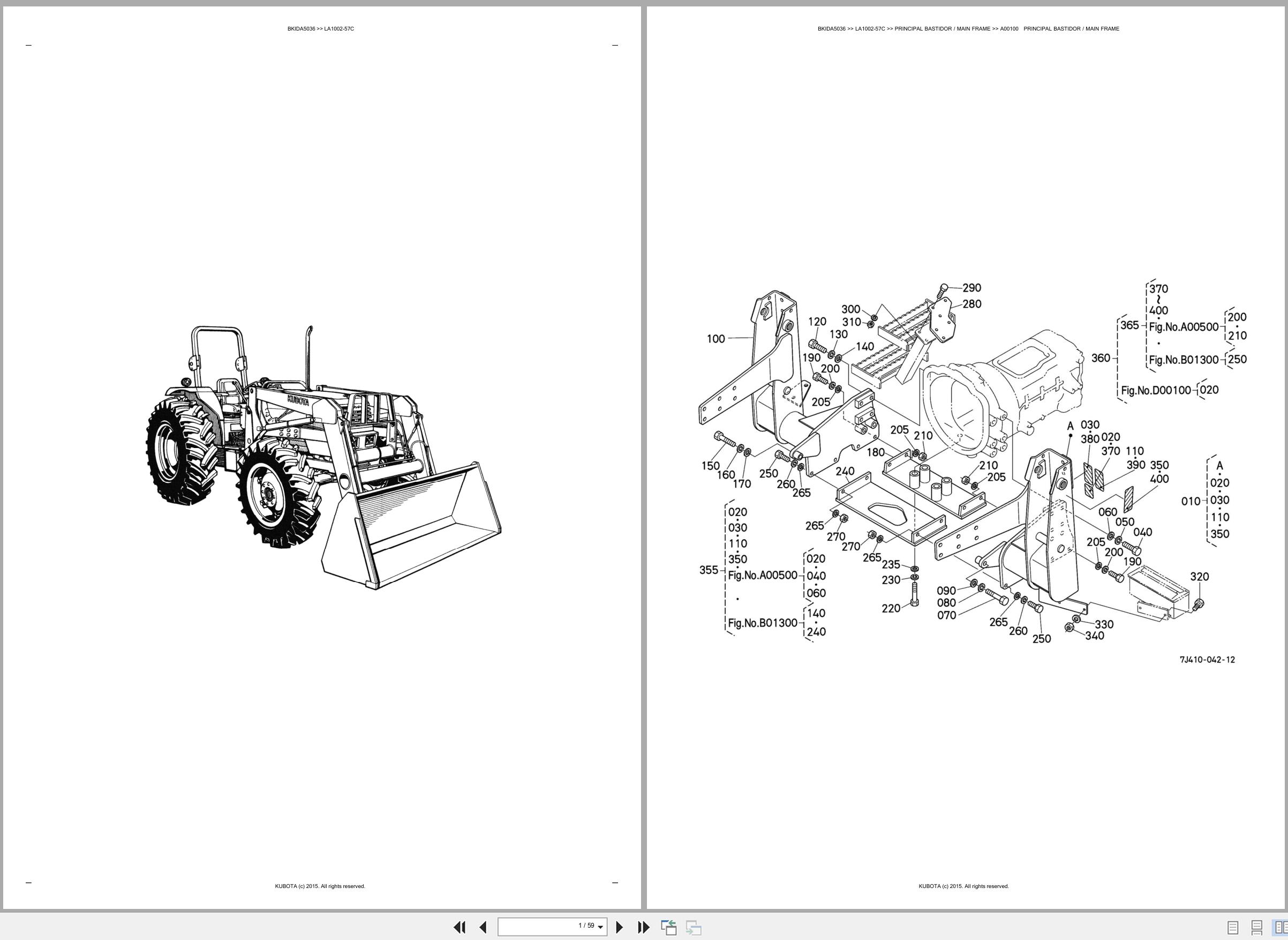 Kubota Wheel Loader LA1002 57C Spare Parts Catalog EN ES (1)