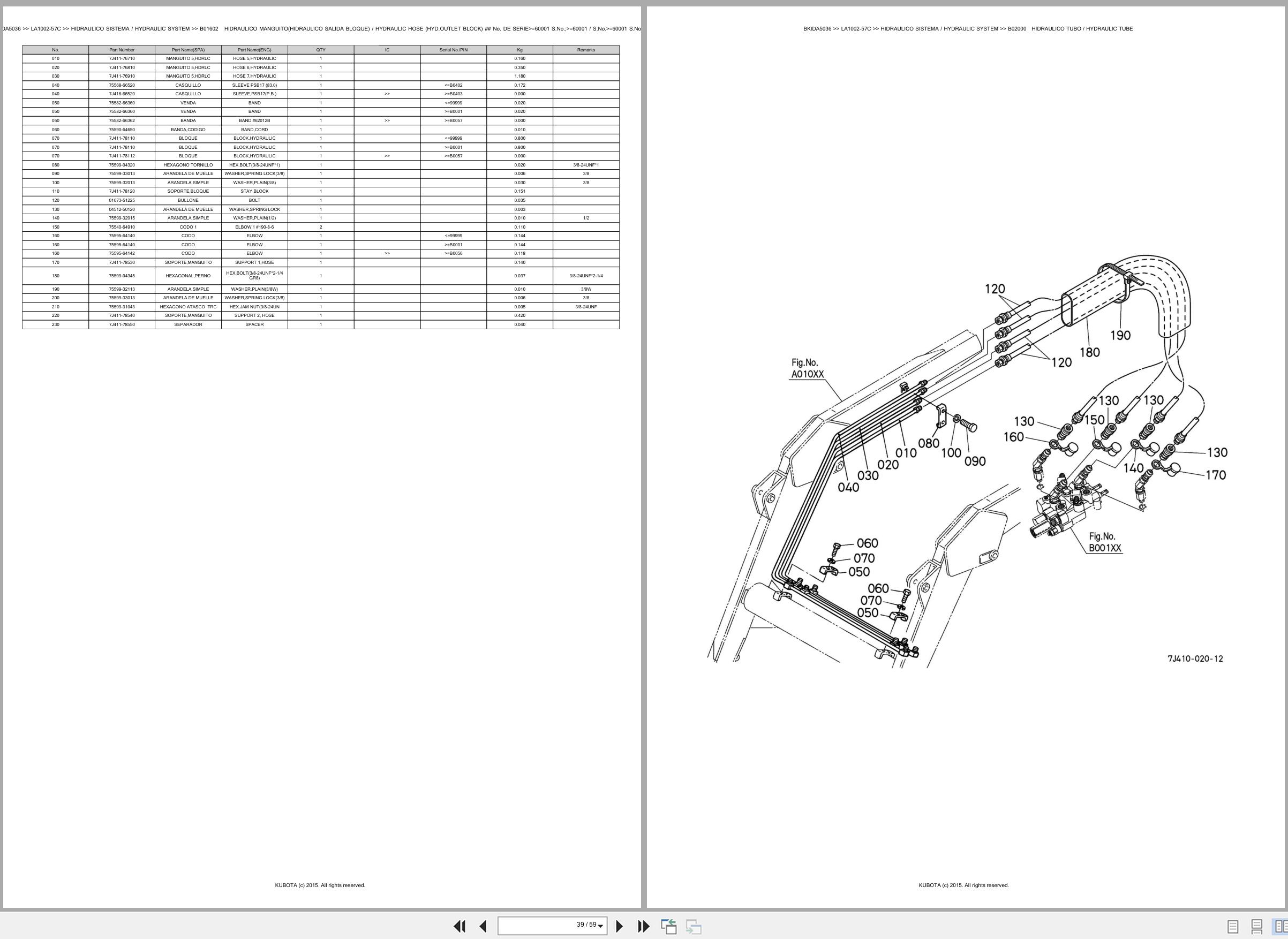 Kubota Wheel Loader LA1002 57C Spare Parts Catalog EN ES (3)