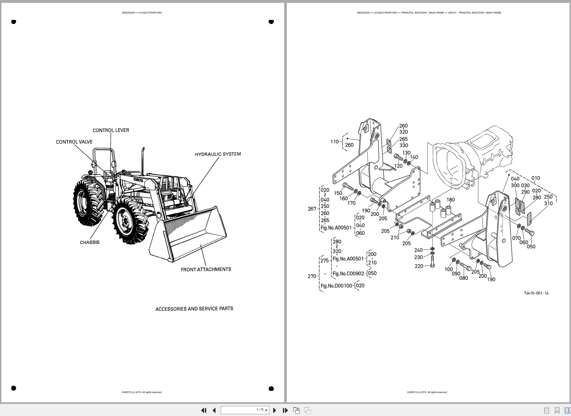 Kubota Wheel Loader LA1002 57R 5R1 5R2 Spare Parts Catalog EN ES (1)