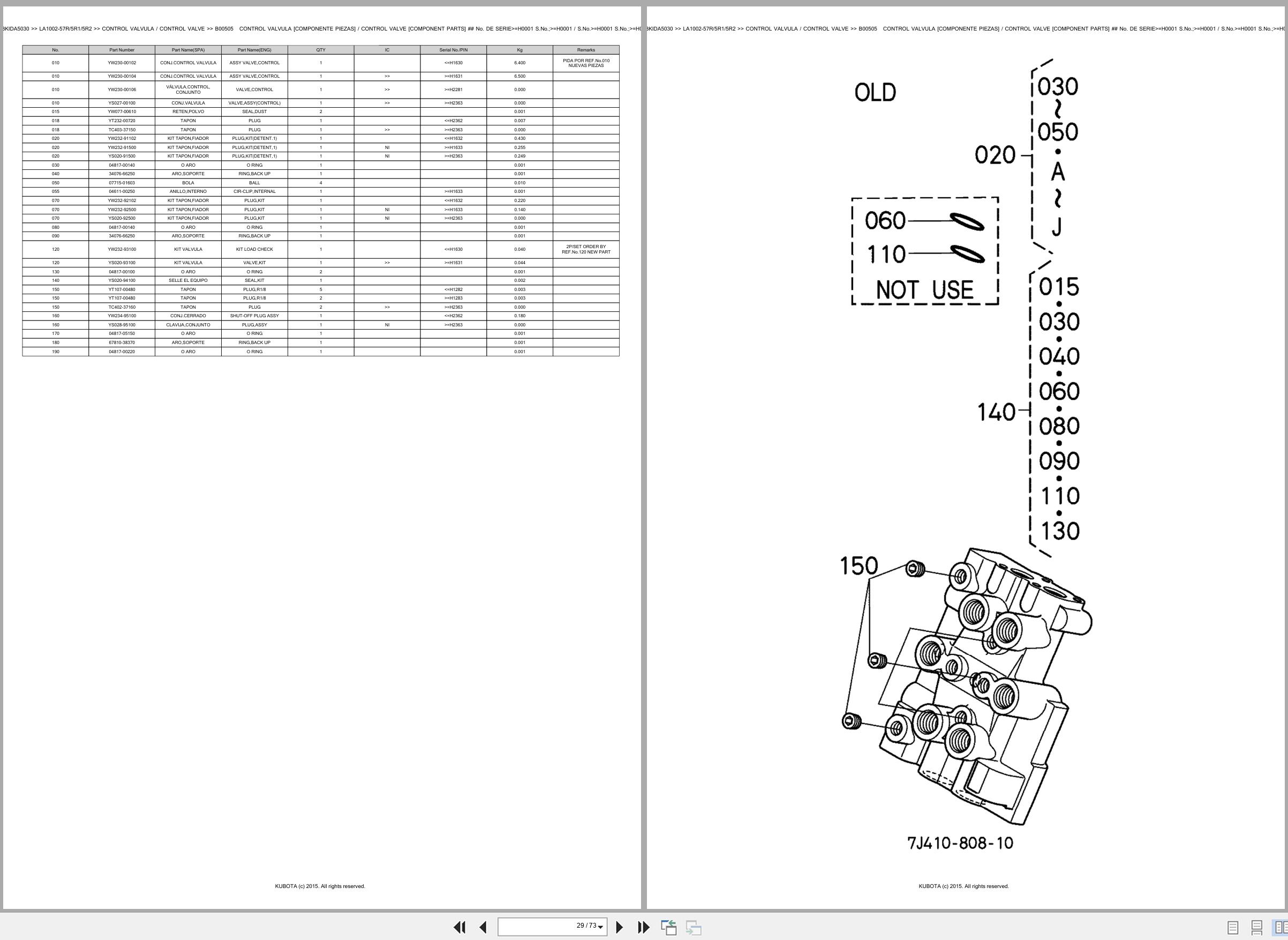 Kubota Wheel Loader LA1002 57R 5R1 5R2 Spare Parts Catalog EN ES (2)