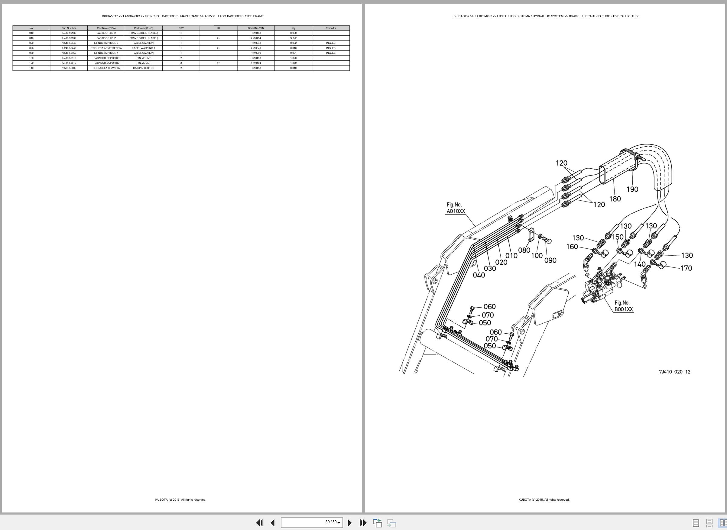 Kubota Wheel Loader LA1002 68C Spare Parts Catalog EN ES (3)
