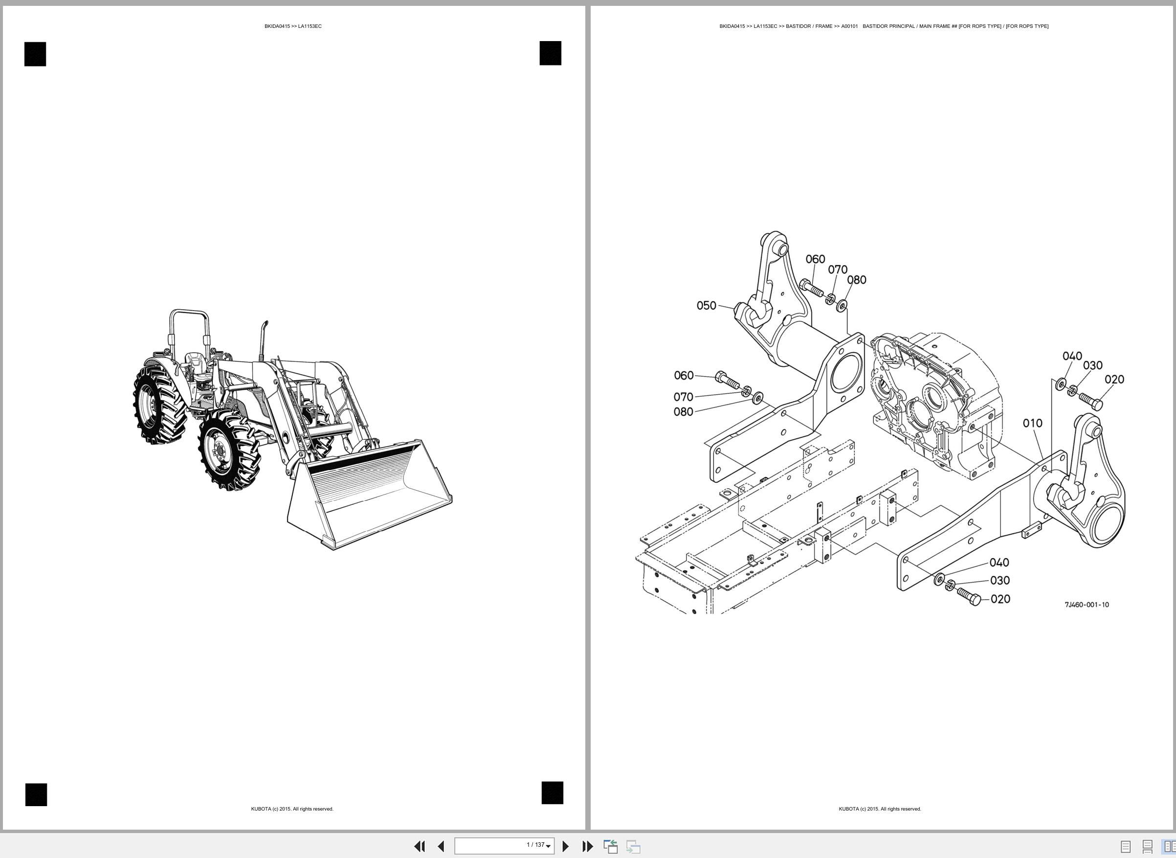 Kubota Wheel Loader LA1153EC Spare Parts Catalog EN ES (1)