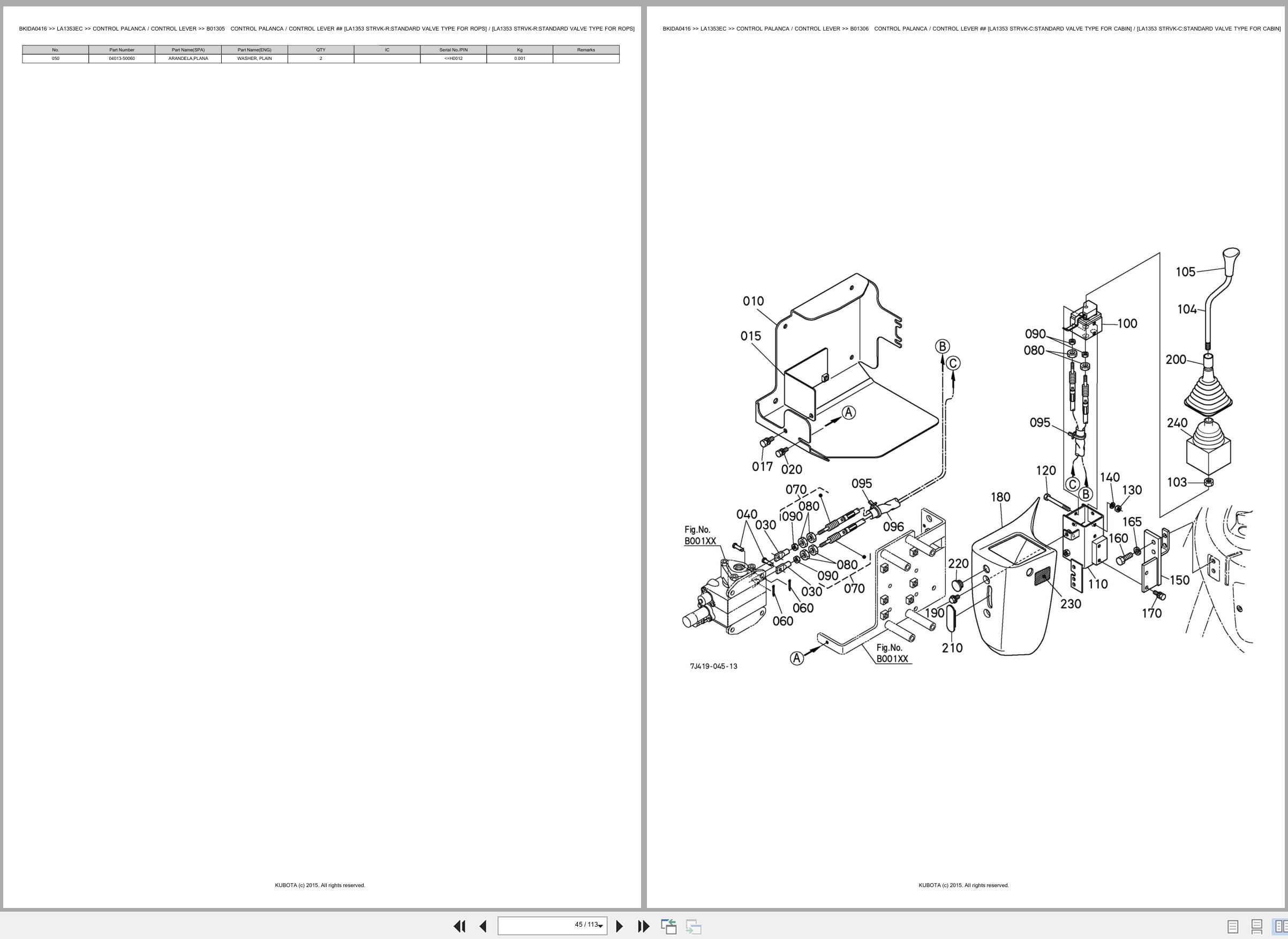 Kubota Wheel Loader LA1353EC Spare Parts Catalog EN ES (2)