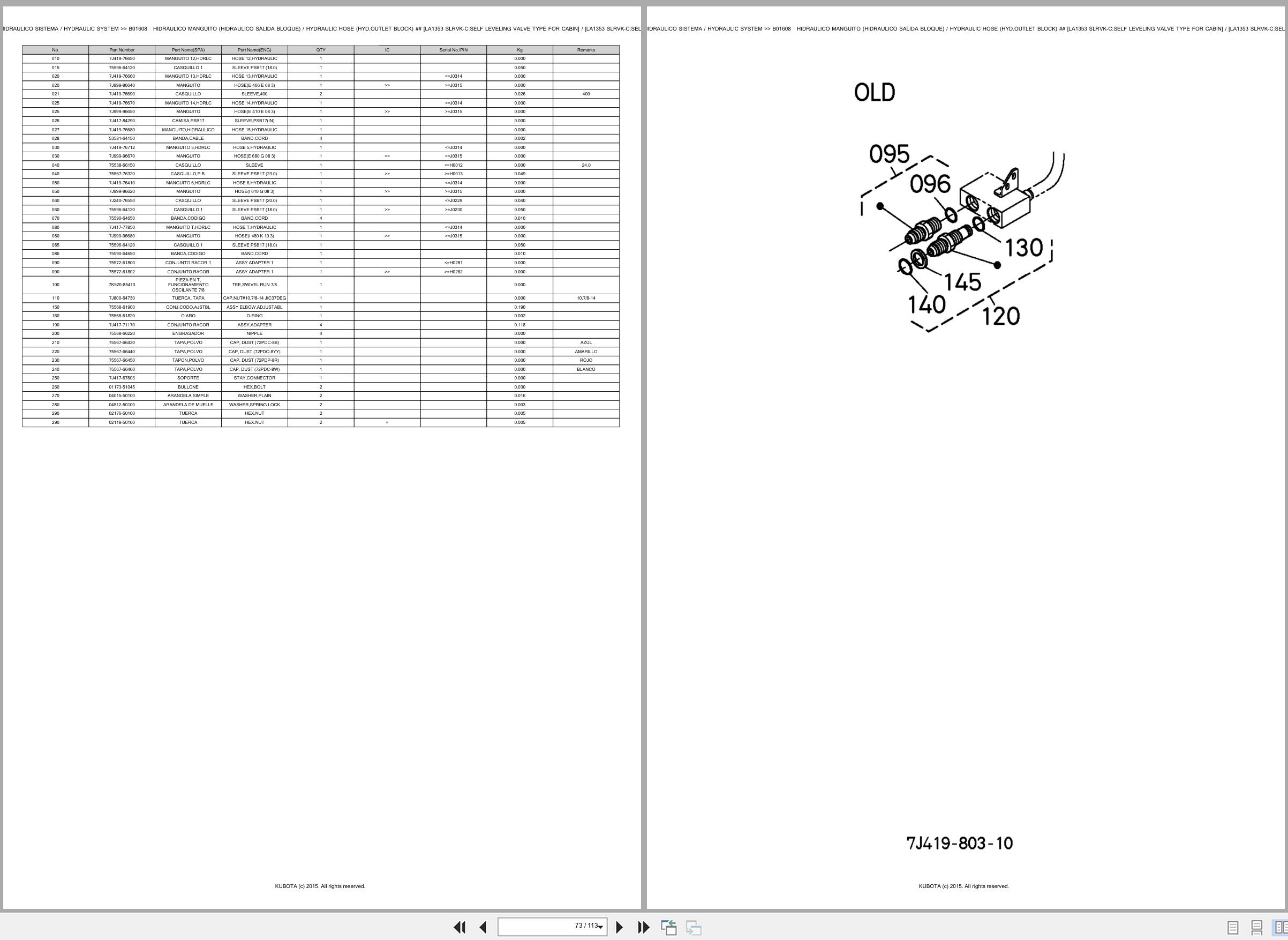 Kubota Wheel Loader LA1353EC Spare Parts Catalog EN ES (3)