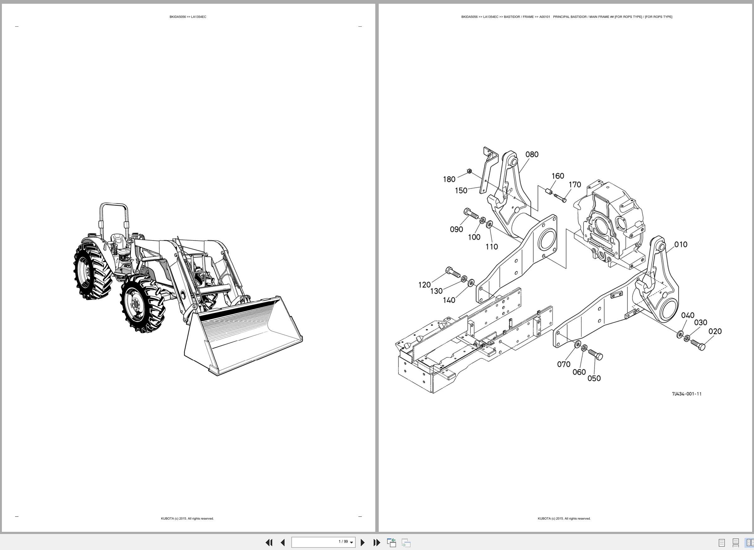 Kubota Wheel Loader LA1354EC Spare Parts Catalog EN ES (1)