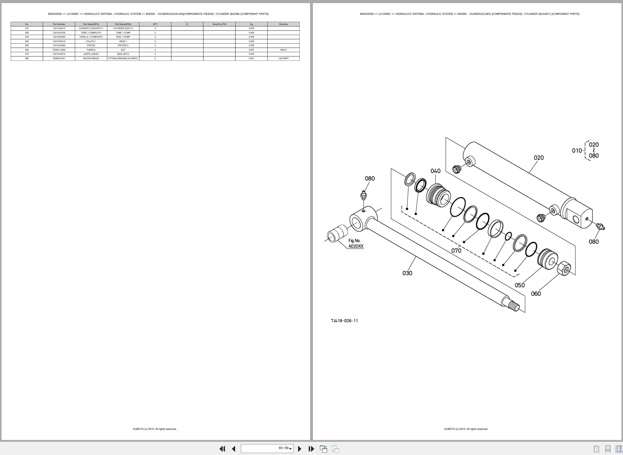 Kubota Wheel Loader LA1354EC Spare Parts Catalog EN ES (3)