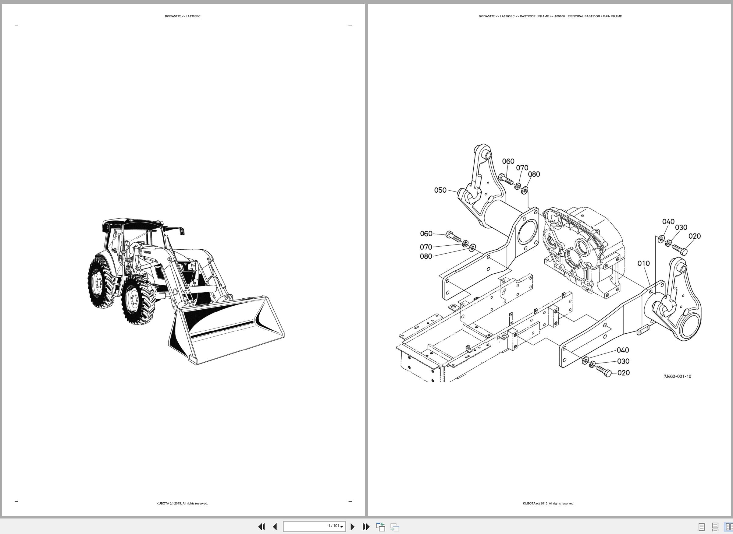 Kubota Wheel Loader LA1365EC Spare Parts Catalog EN ES (1)