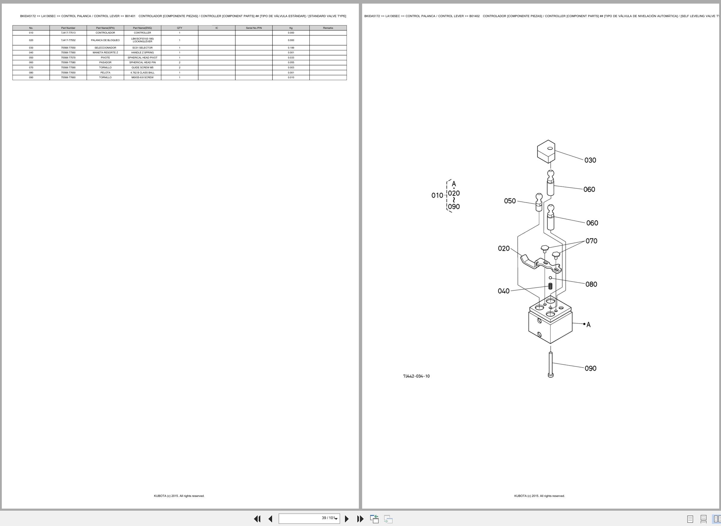 Kubota Wheel Loader LA1365EC Spare Parts Catalog EN ES (2)