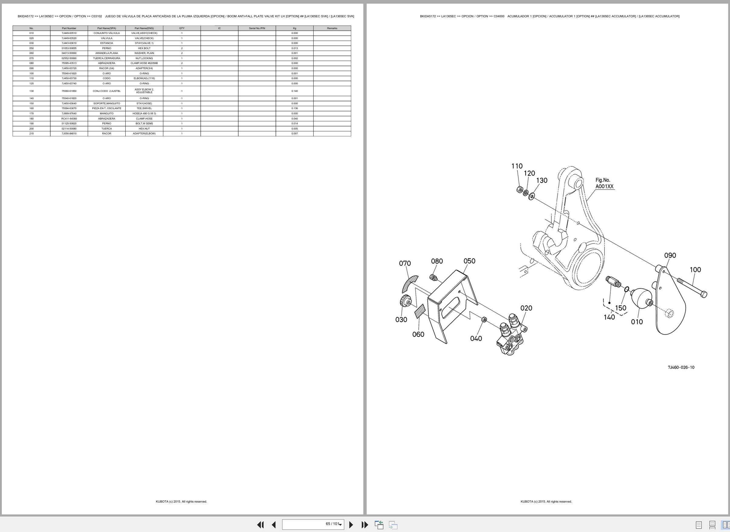 Kubota Wheel Loader LA1365EC Spare Parts Catalog EN ES (3)