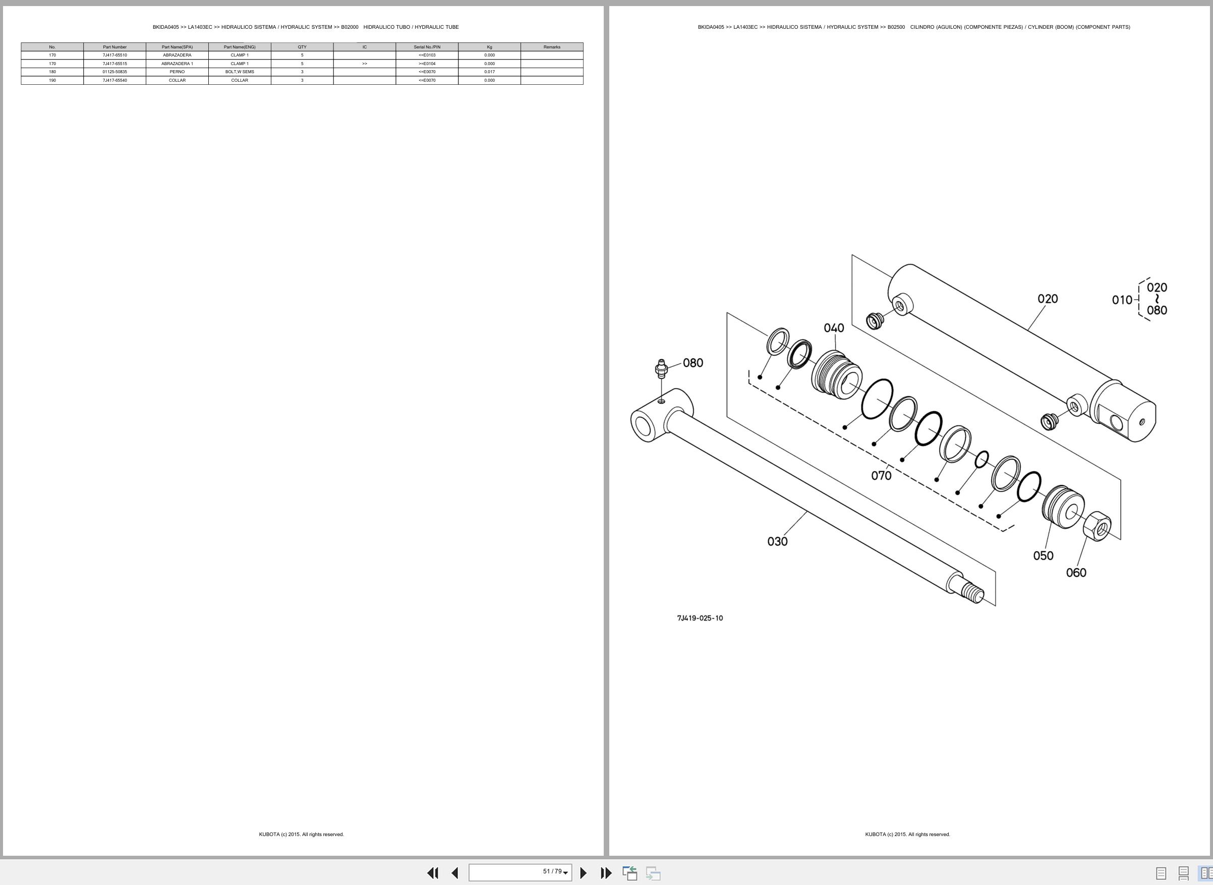 Kubota Wheel Loader LA1403EC Spare Parts Catalog EN ES (3)