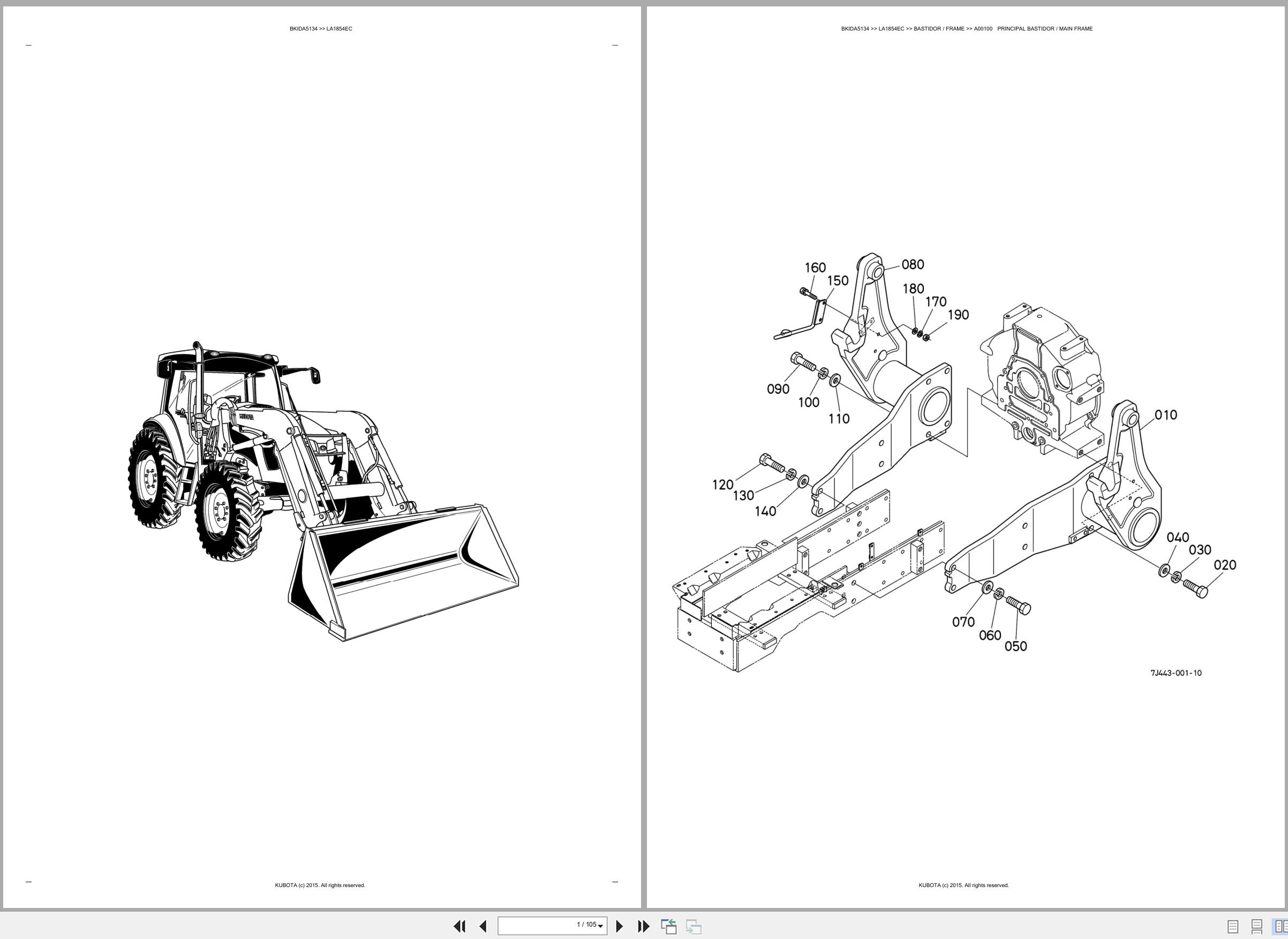 Kubota Wheel Loader LA1854EC Spare Parts Catalog EN ES (1)
